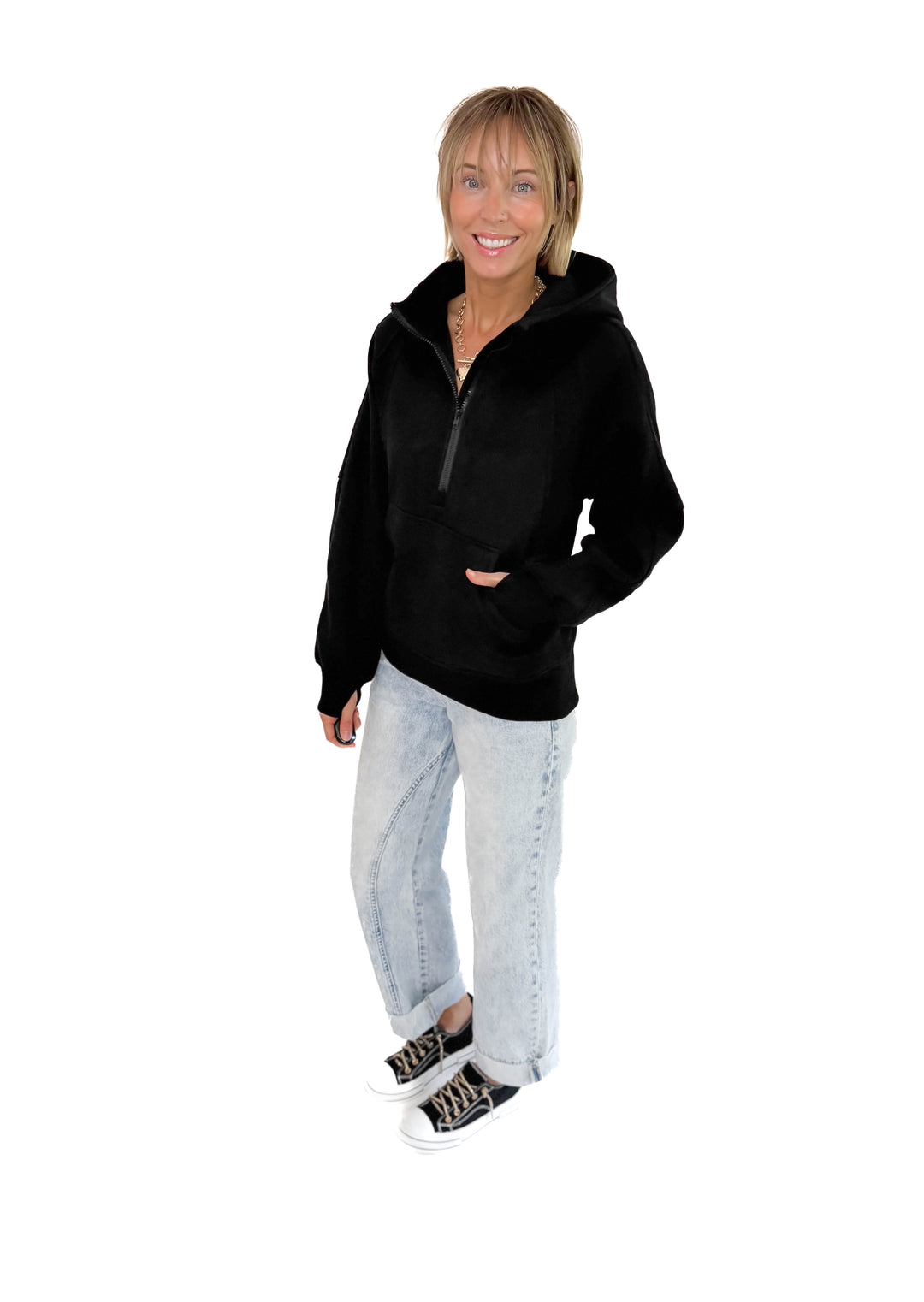 Hunter Hooded Pullover- BLACK