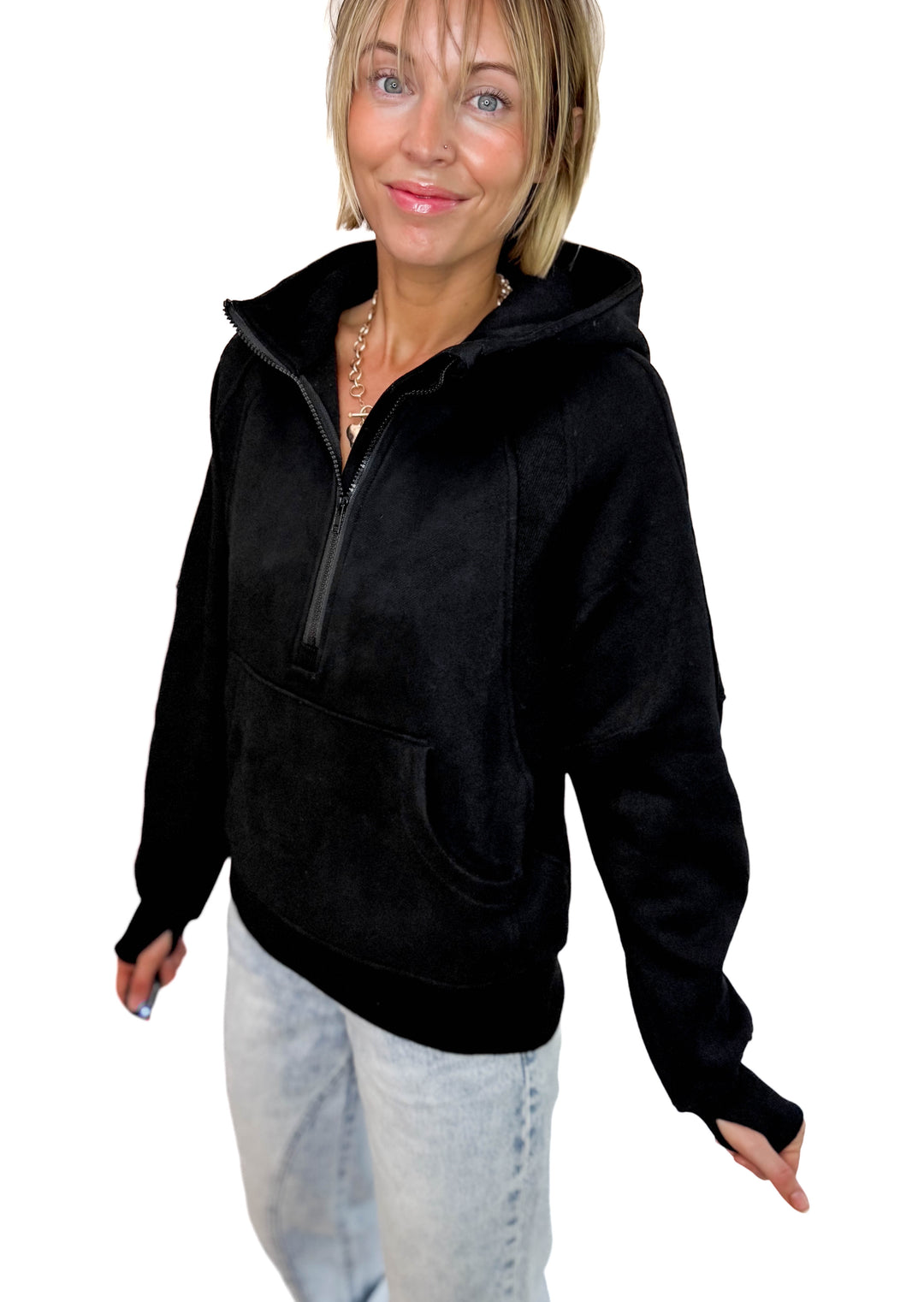 Hunter Hooded Pullover- BLACK