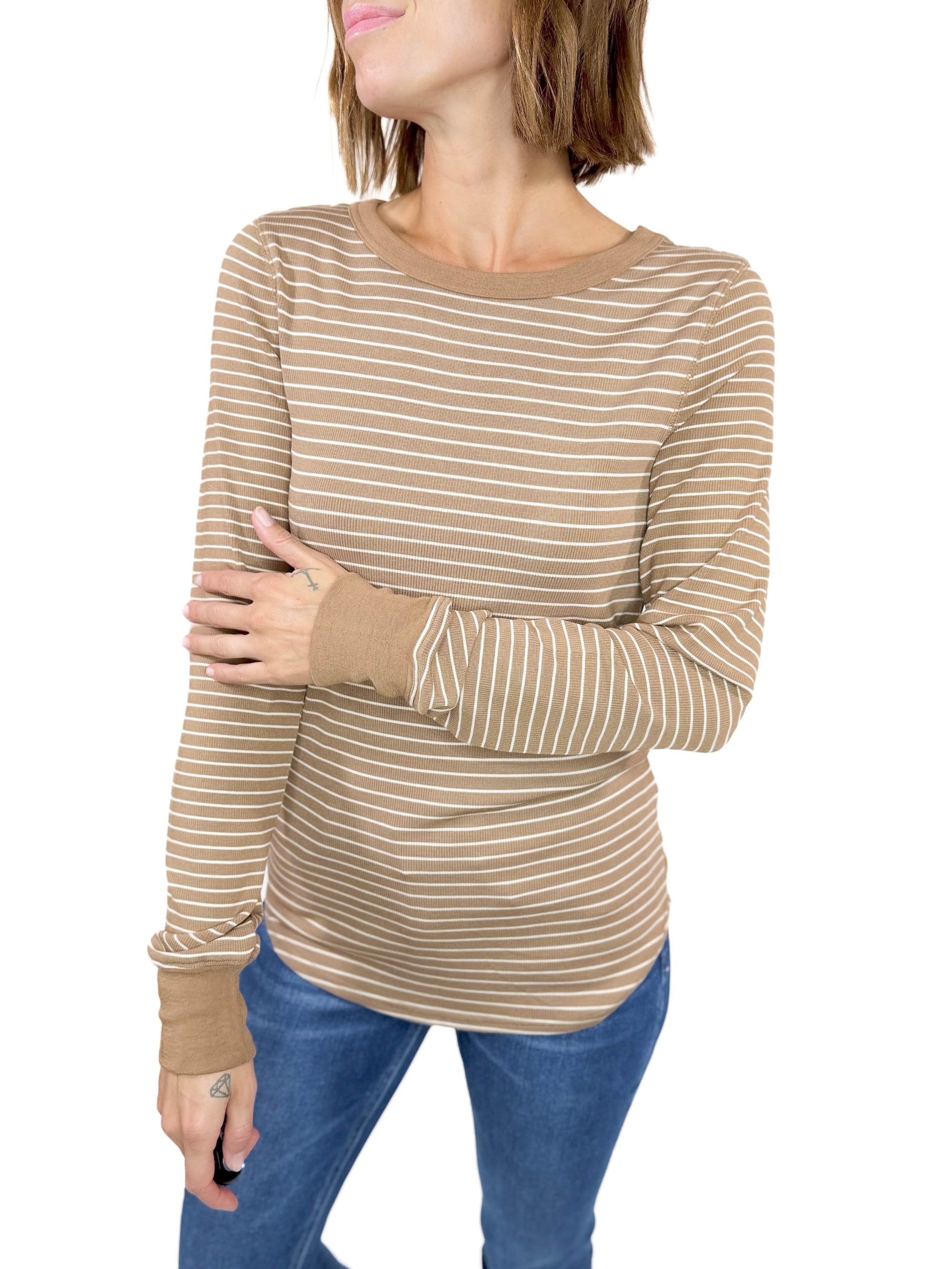 THREAD & SUPPLY Stacy Long Sleeve- TOASTED COCONUT