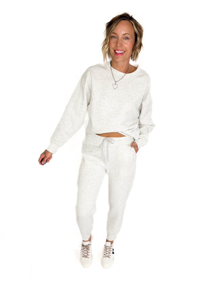 Nevaro Scuba Jogger Set- LIGHT HTHR GREY-FINAL SALE