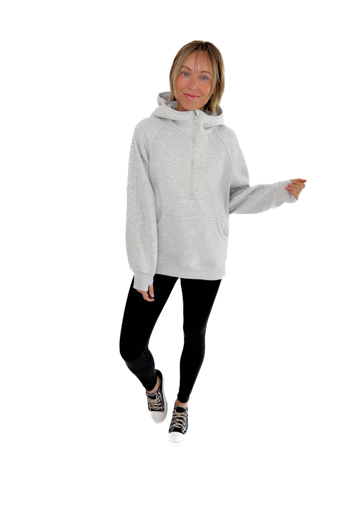 Hunter Hooded Pullover- HEATHER GREY