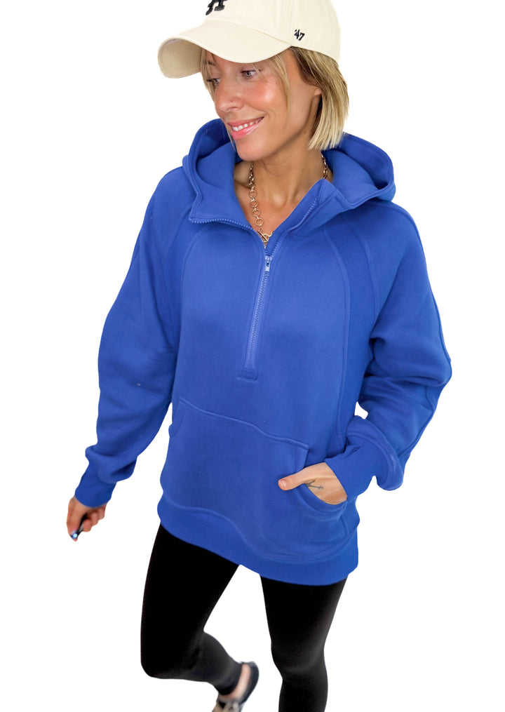 Hunter Hooded Pullover- COBALT