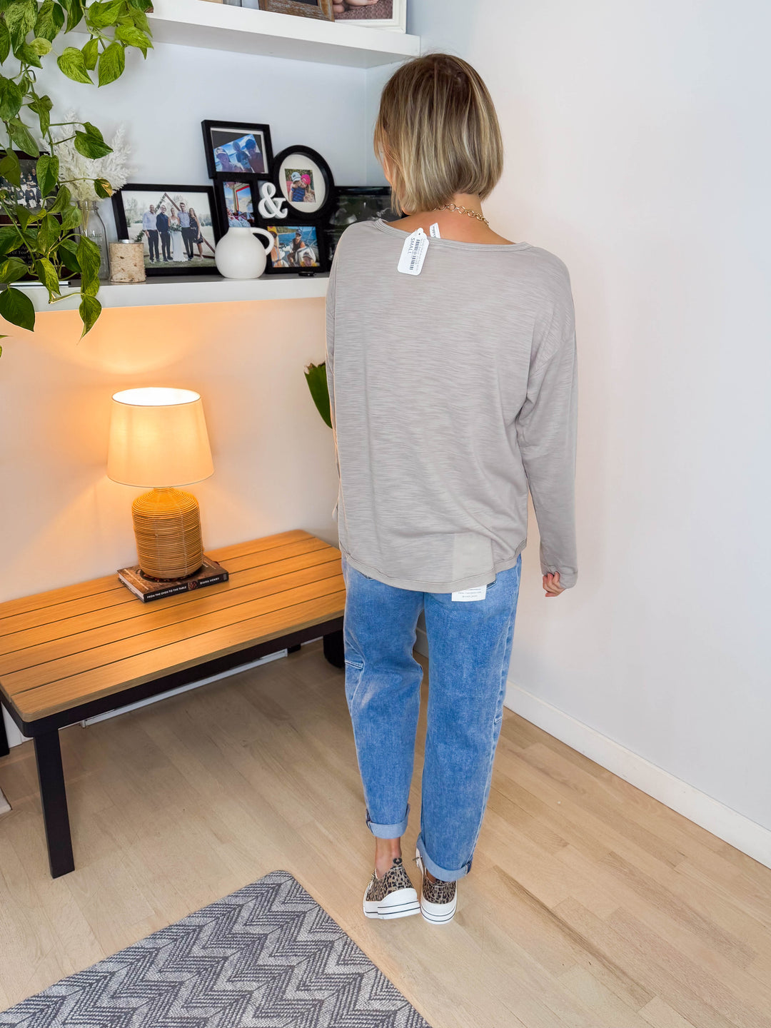 Sandy Slub Knit Long Sleeve- STONE