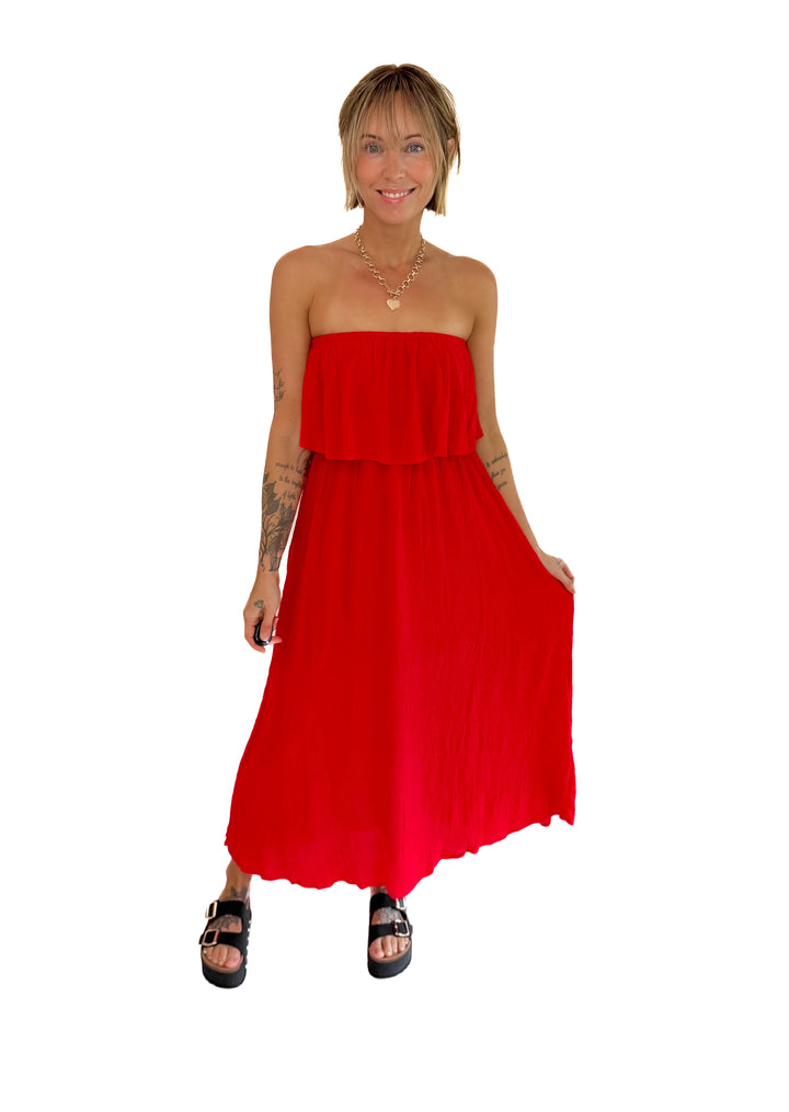 Serena Tiered Maxi Dress- RUBY