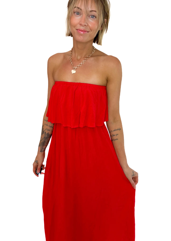 Serena Tiered Maxi Dress- RUBY