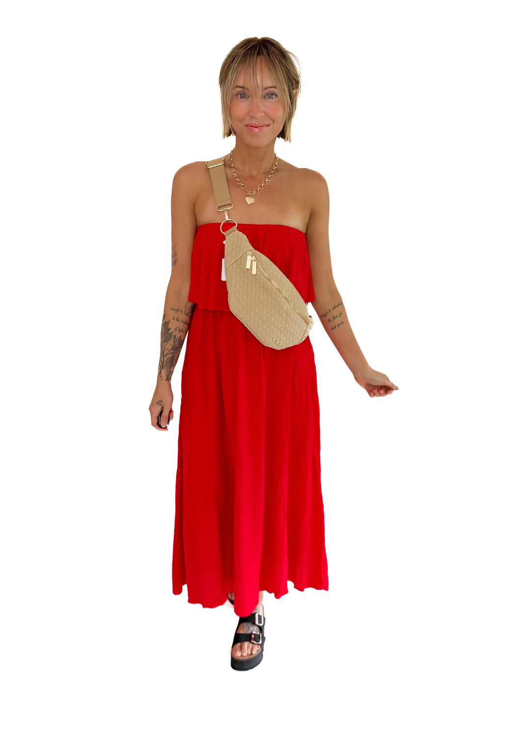 Serena Tiered Maxi Dress- RUBY