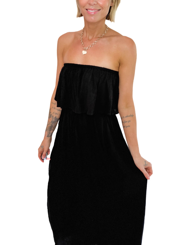 Serena Tiered Maxi Dress- BLACK