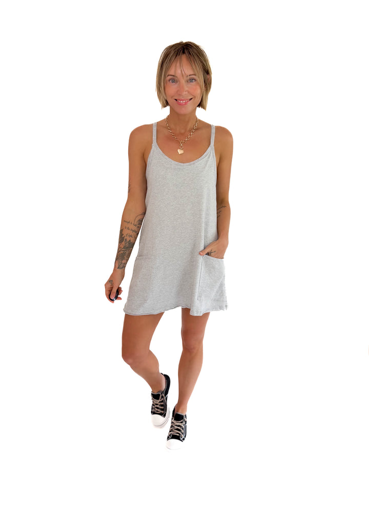 Isla Romper Dress- HEATHER GREY **PRE ORDER MARCH 1st**