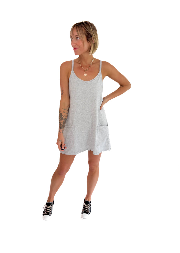 Isla Romper Dress- HEATHER GREY **PRE ORDER MARCH 1st**