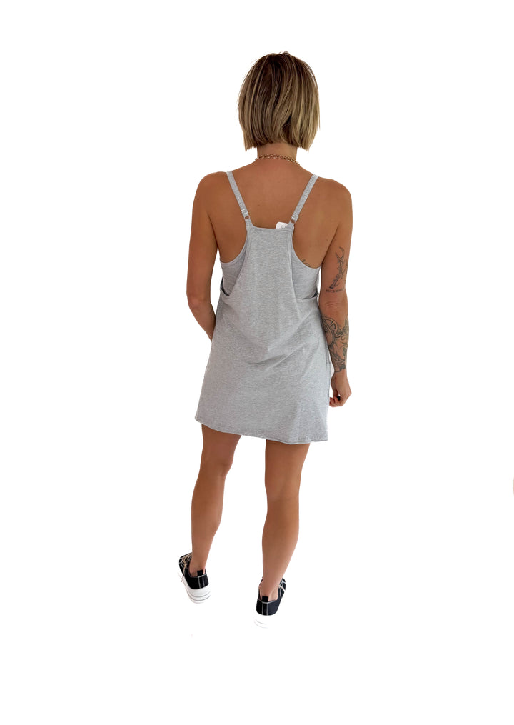 Isla Romper Dress- HEATHER GREY **PRE ORDER MARCH 1st**