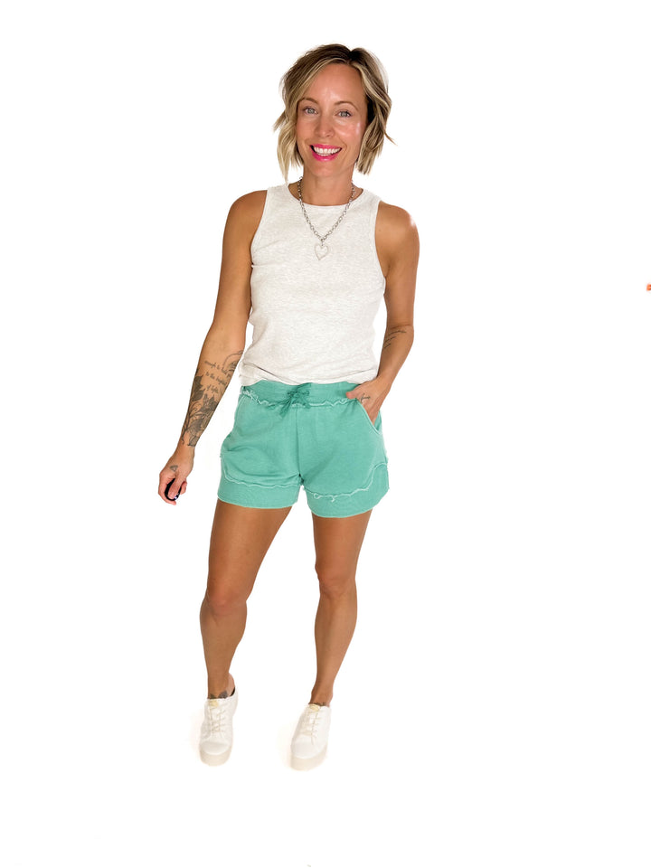 Tara Ribbed Tank- HTHR GREY-FINAL SALE