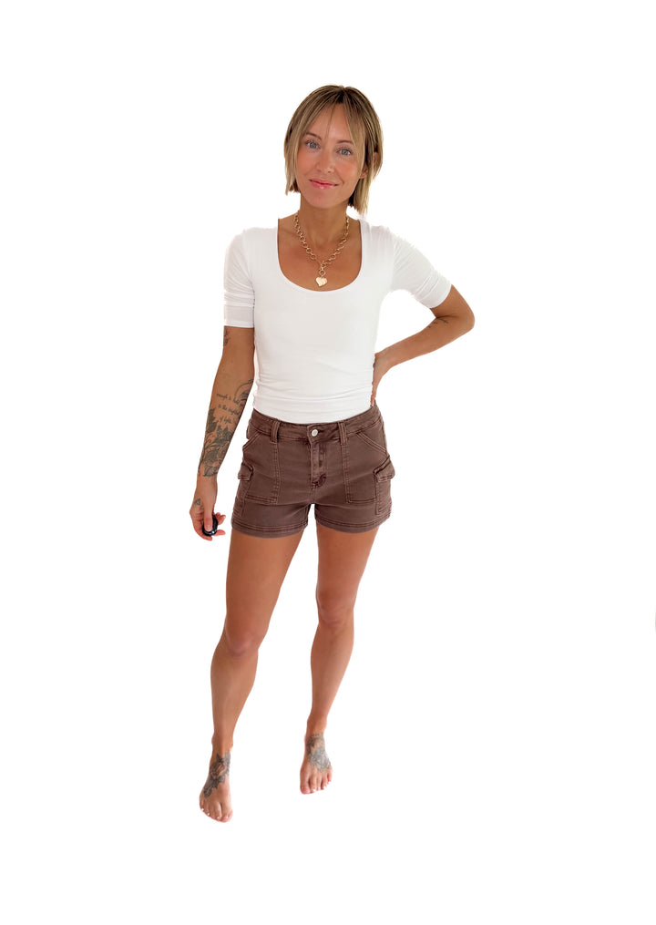 Natalia 1/2 Sleeve Jersey Knit Top- WHITE