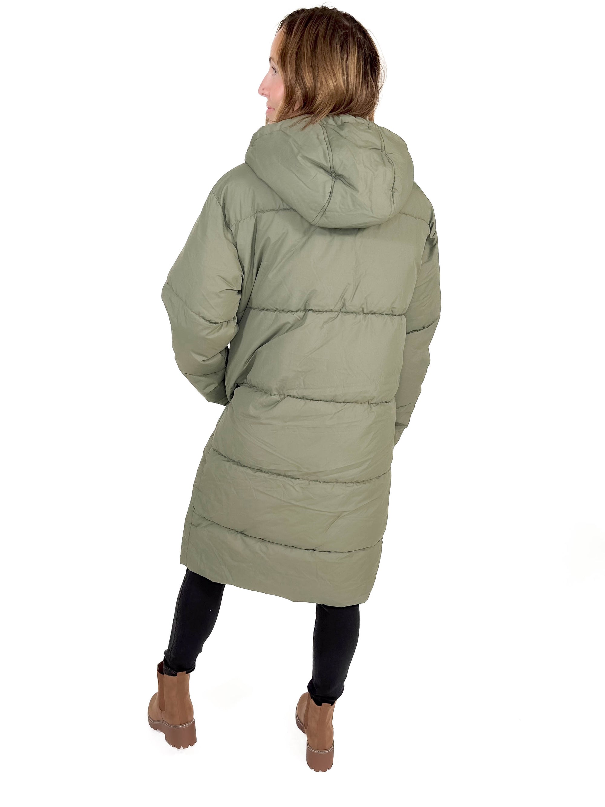 NOISY MAY Tenley Long Jacket- KALAMTA OLIVE -FINAL SALE