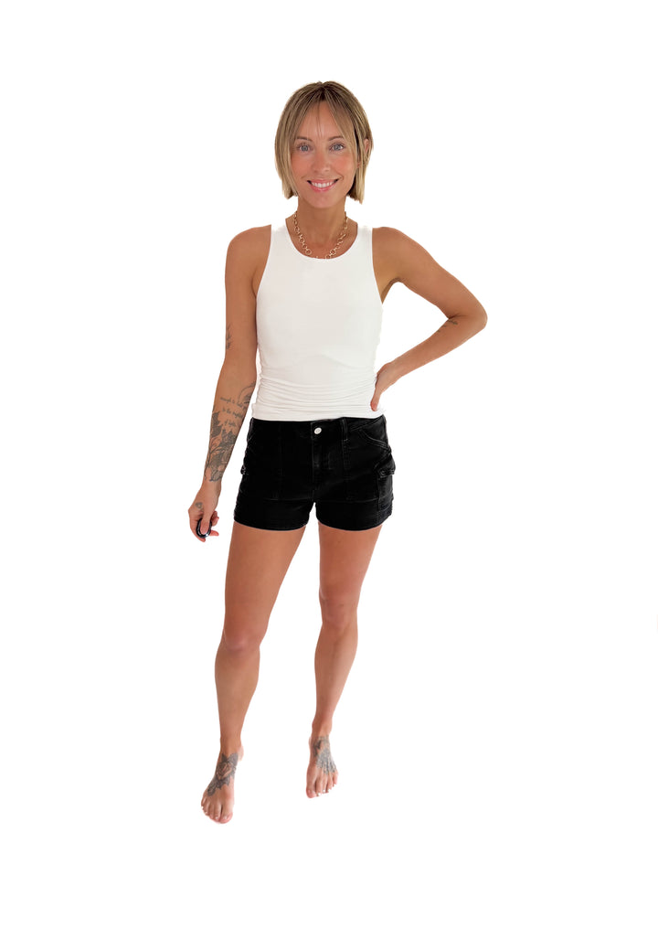 Esme Double Lined Jersey Tank- WHITE