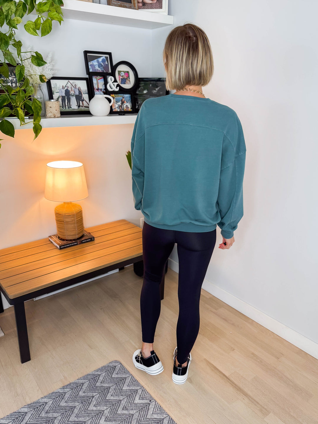 Madison Washed Cotton Pullover- DARK TEAL