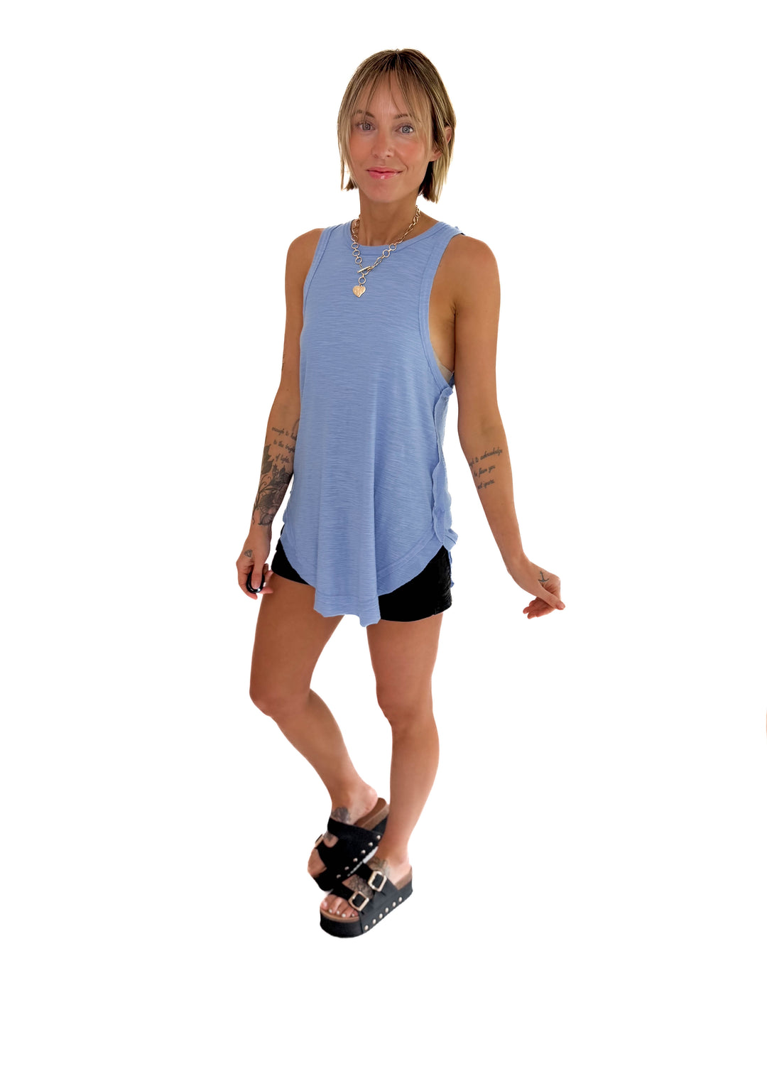 Bree Flowy Tank- PERIWINKLE BLUE