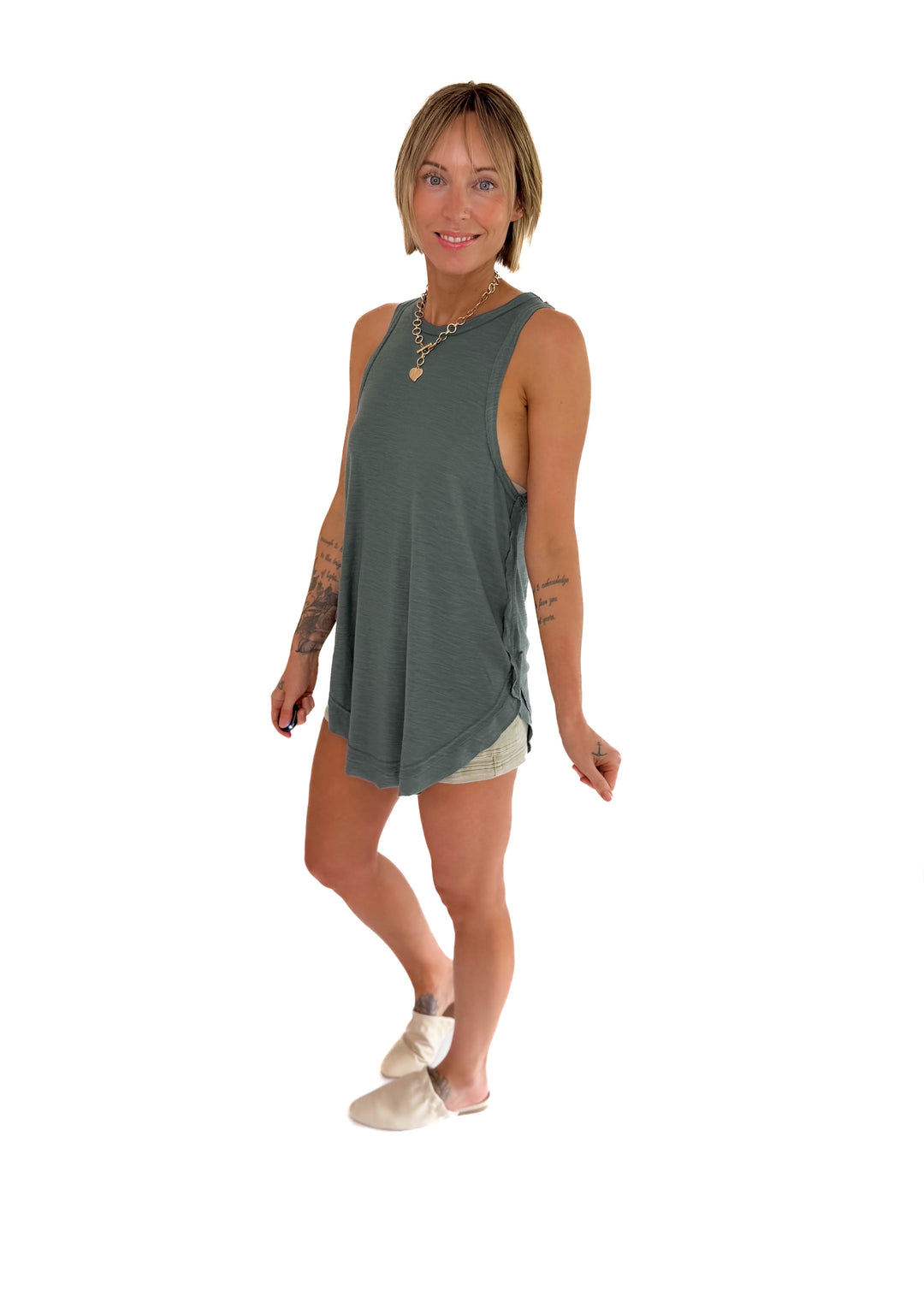 Bree Flowy Tank- ASH JADE