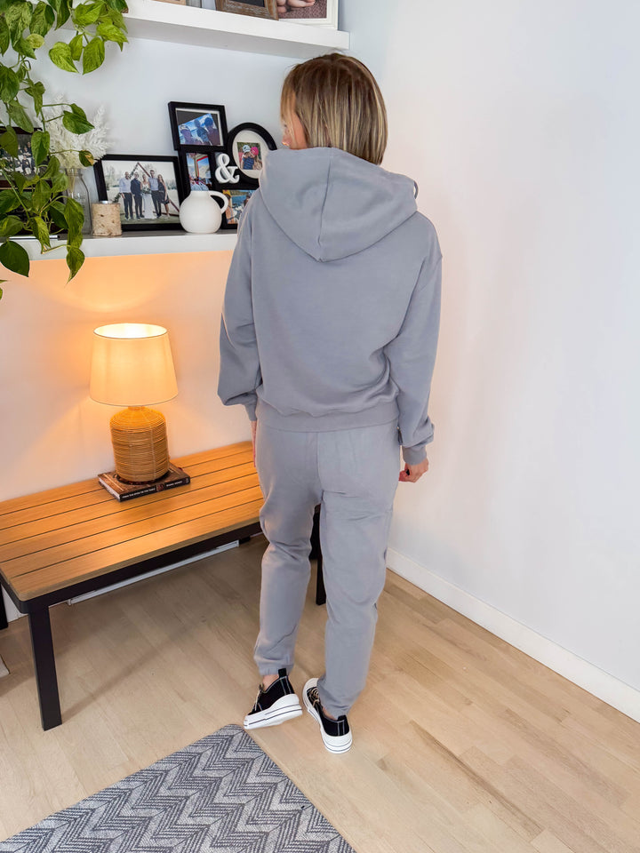 Myla French Terry Relaxed Hoodie- GREY