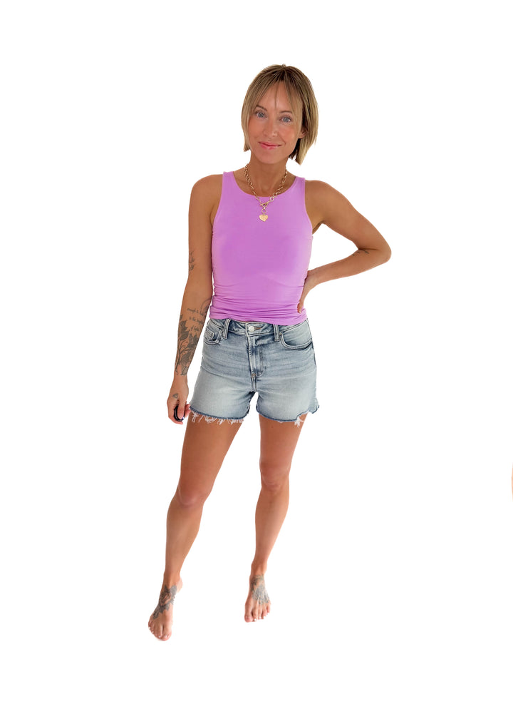Esme  Double Lined Tank- BRIGHT LAVENDER