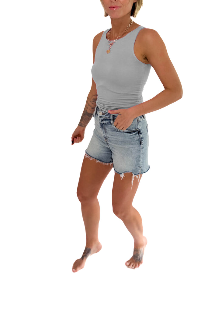 Zella Stretch Denim Short- LIGHT/MEDIUM WASH