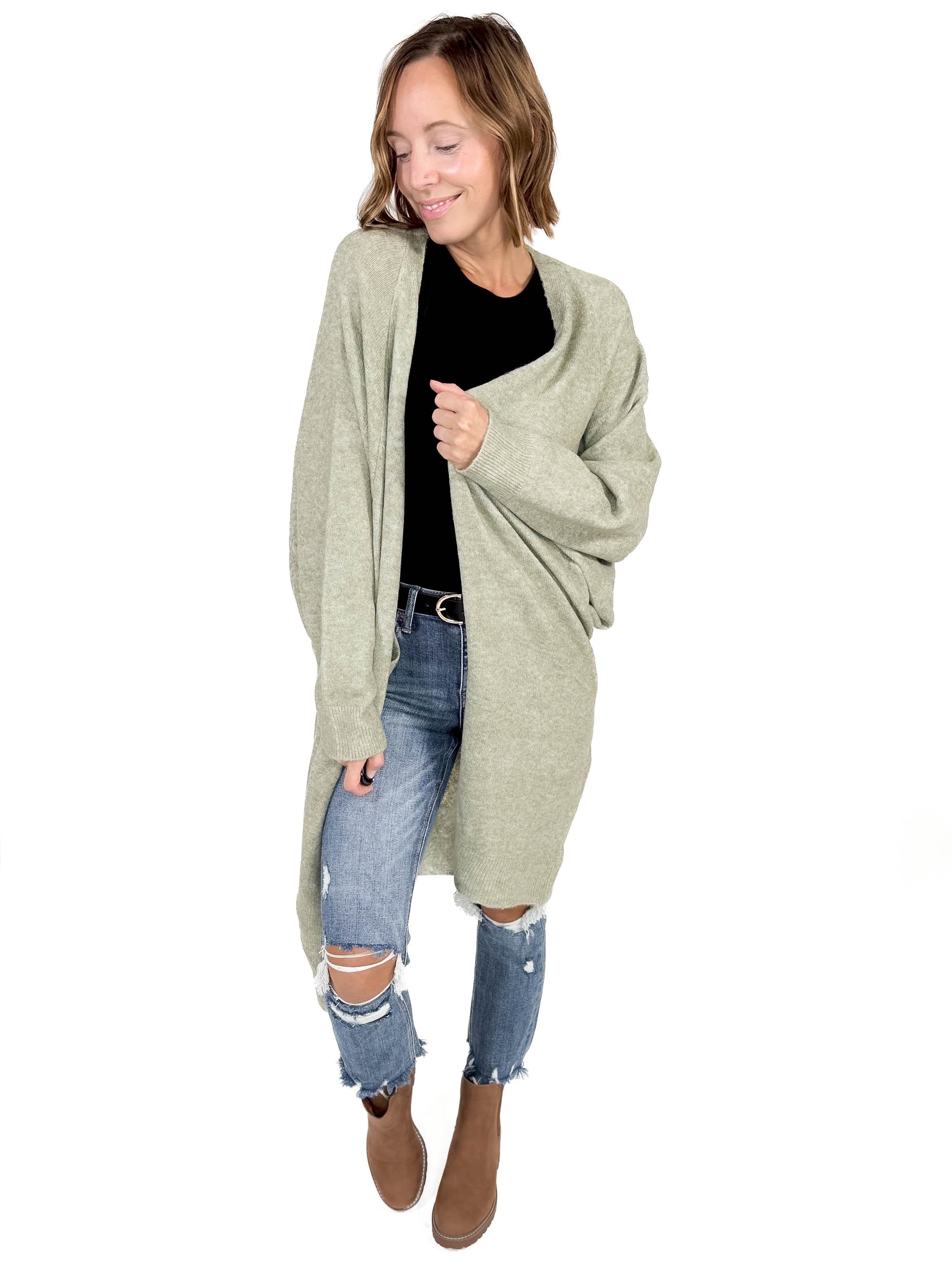 Margot Cozy Cardigan- SAGE -FINAL SALE