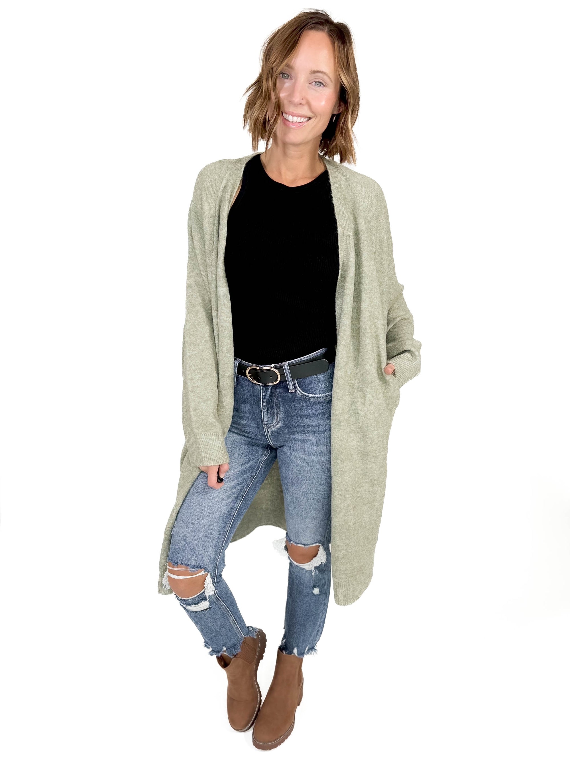 Margot Cozy Cardigan- SAGE -FINAL SALE