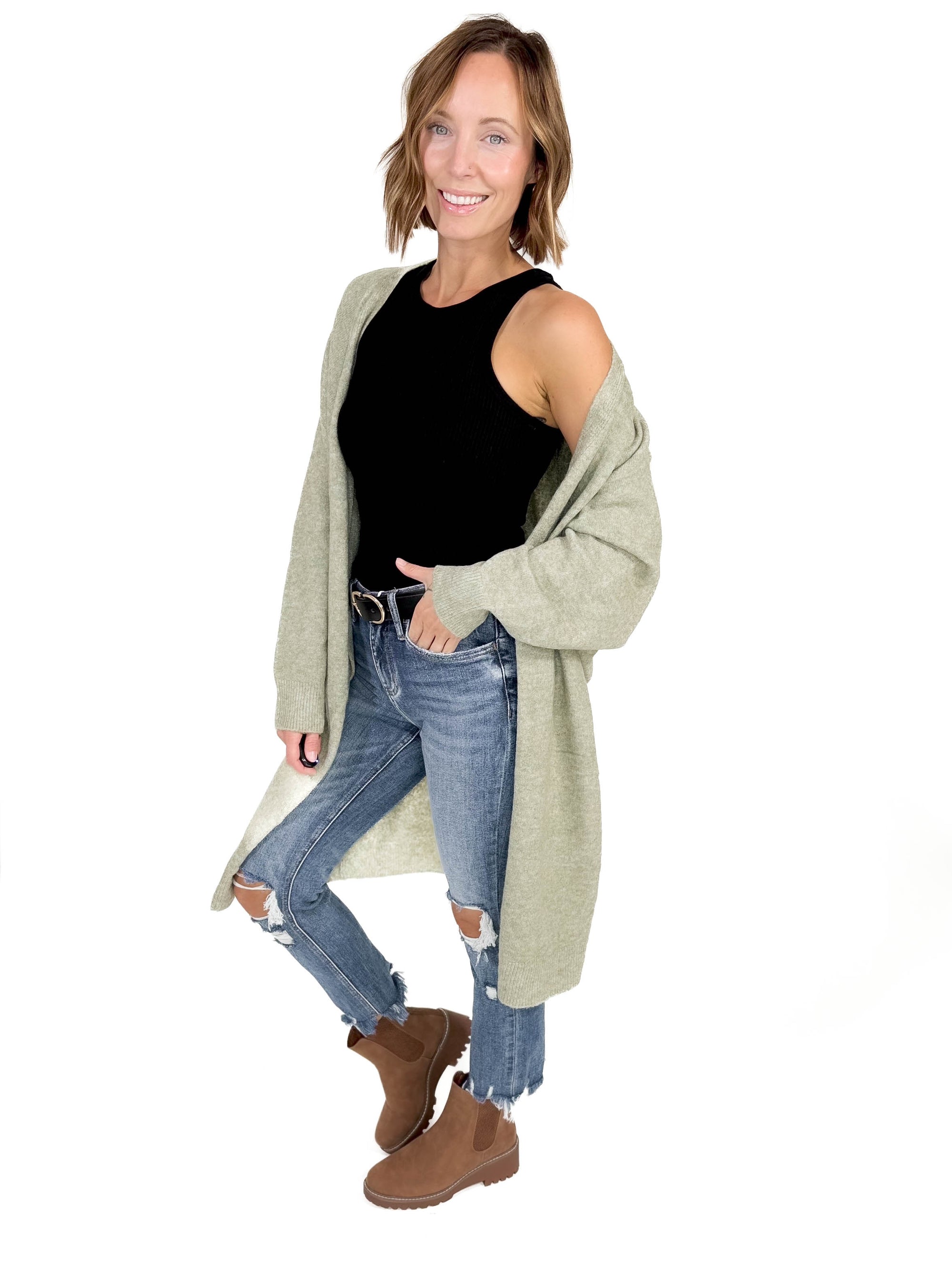 Margot Cozy Cardigan- SAGE -FINAL SALE