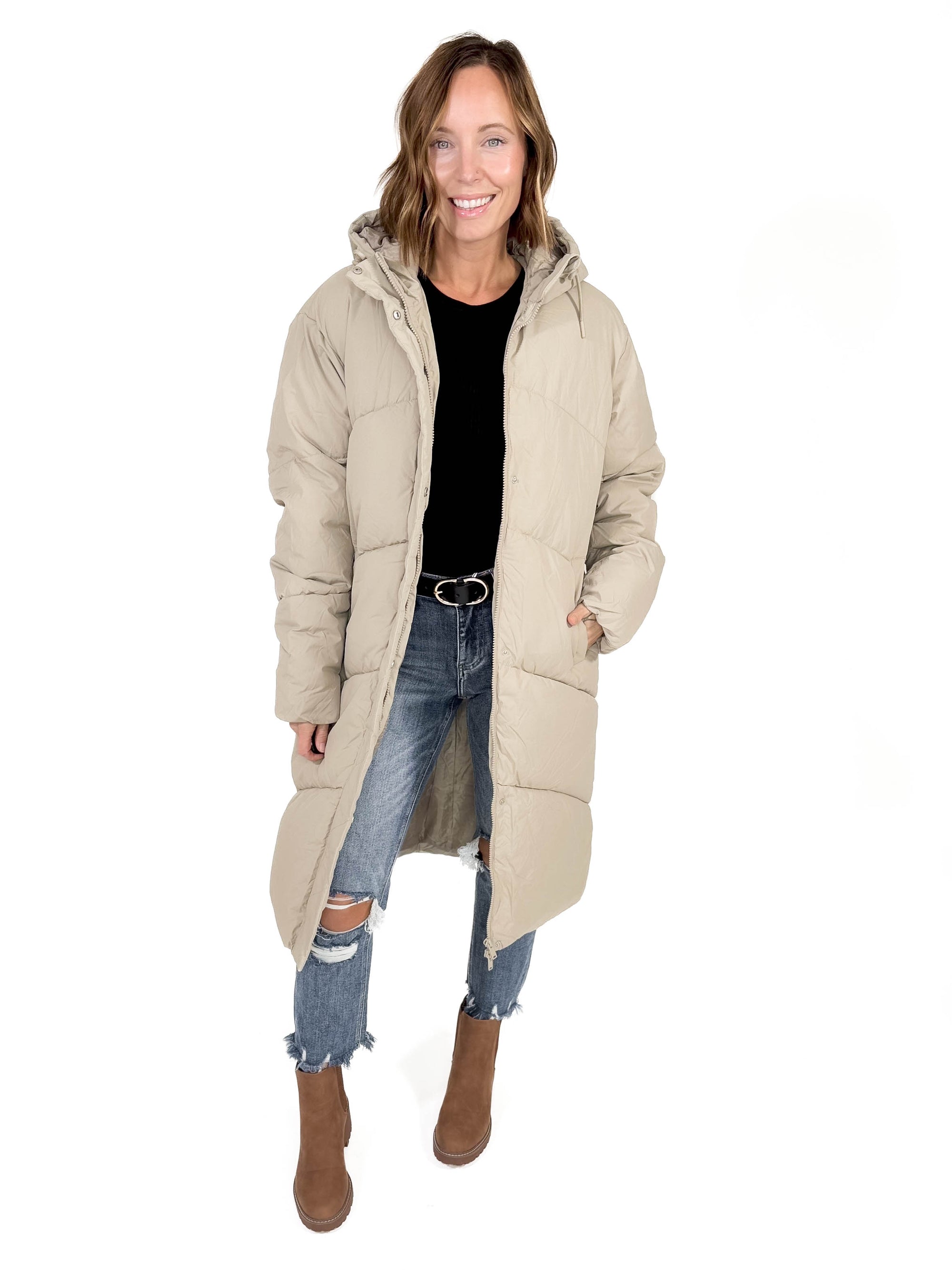 NOISY MAY Tenley Long Jacket- COOL BEIGE -FINAL SALE