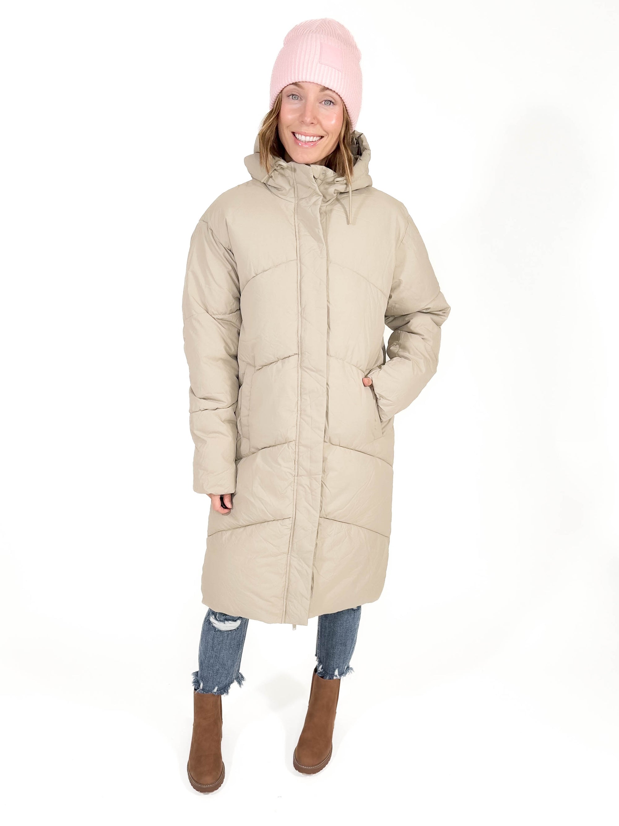 NOISY MAY Tenley Long Jacket- COOL BEIGE -FINAL SALE