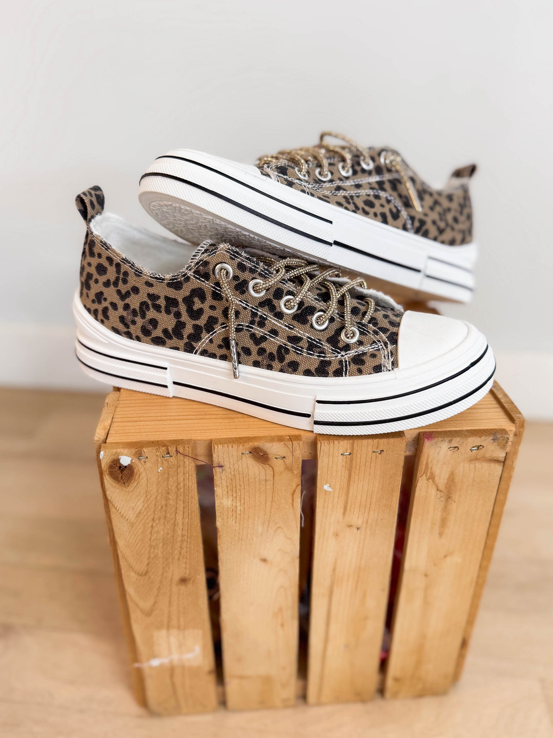 Amanda Gold Lace Sneaker- LEOPARD