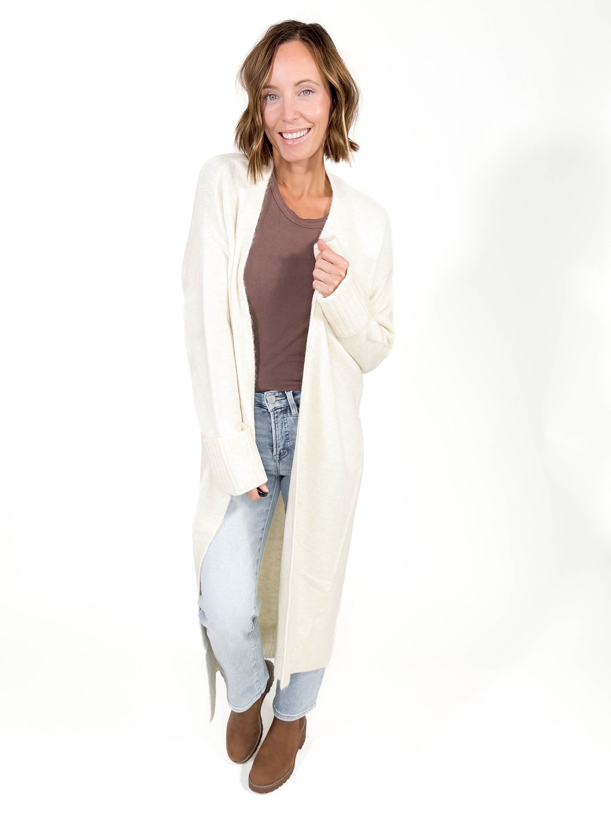 VERO MODA Phillis Long Cardigan- BIRCH MELANGE -FINAL SALE