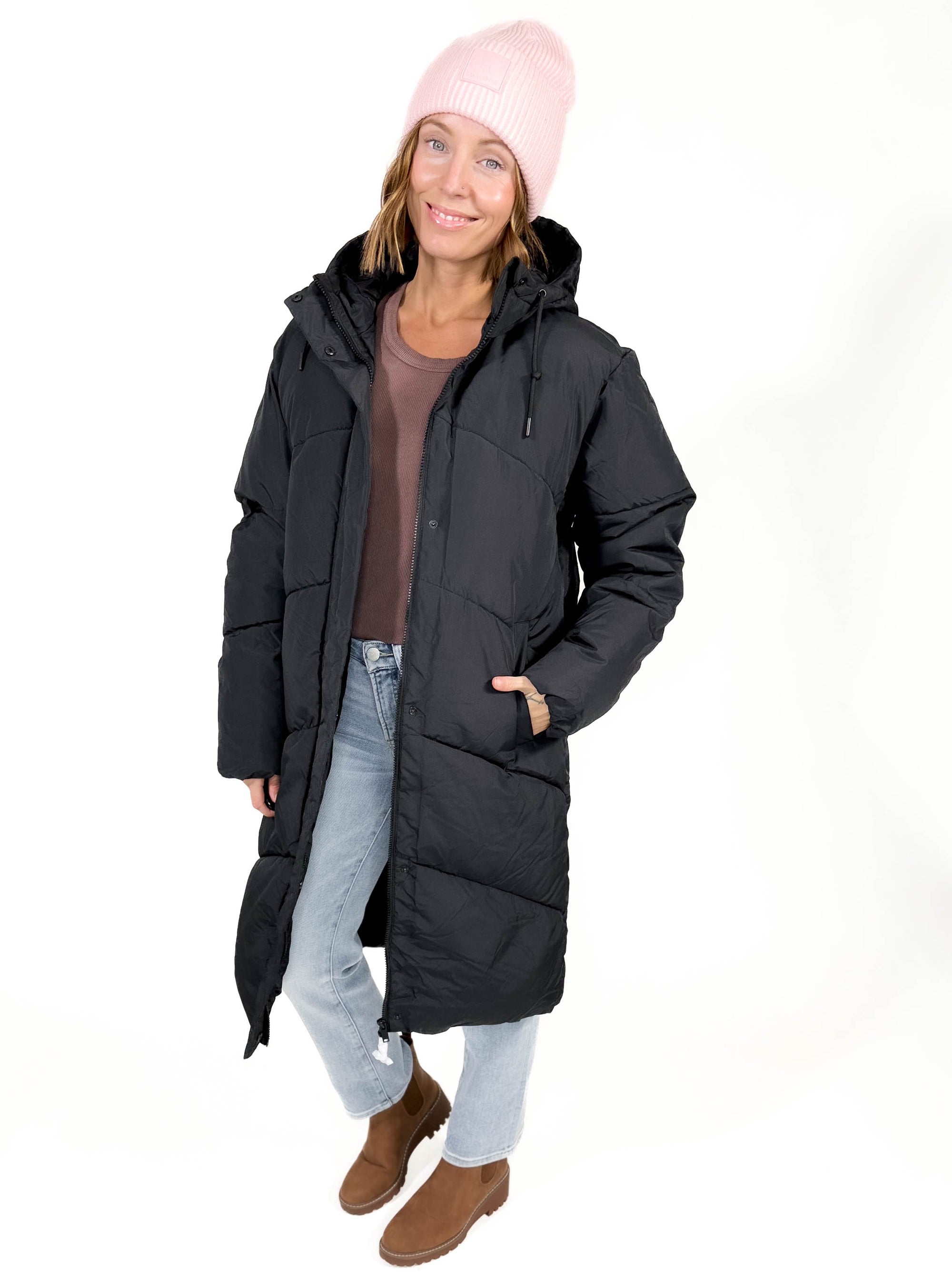 NOISY MAY Tenley Long Jacket- BLACK -FINAL SALE