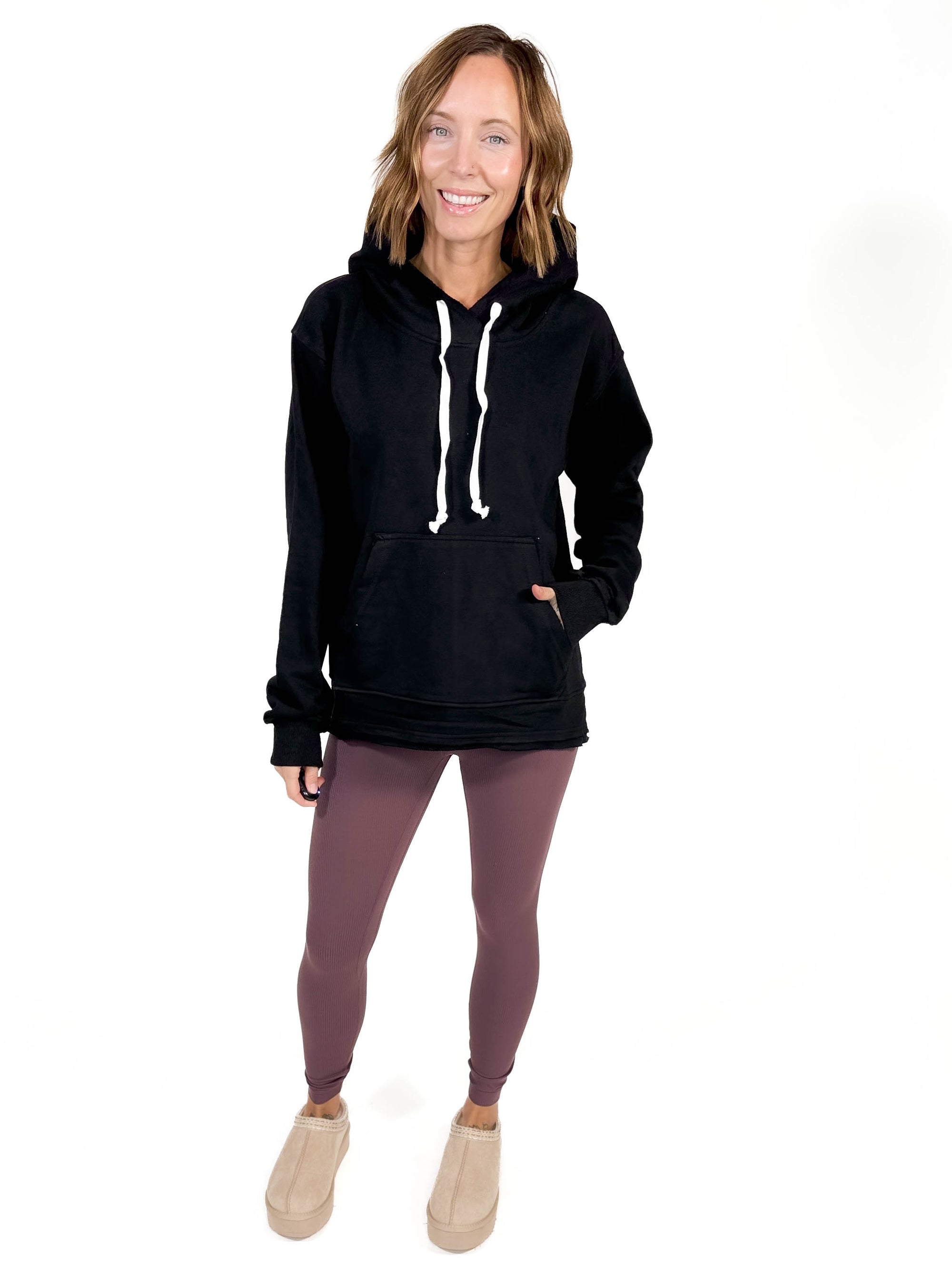 Clara Hooded Sweatshirt- BLACK -FINAL SALE