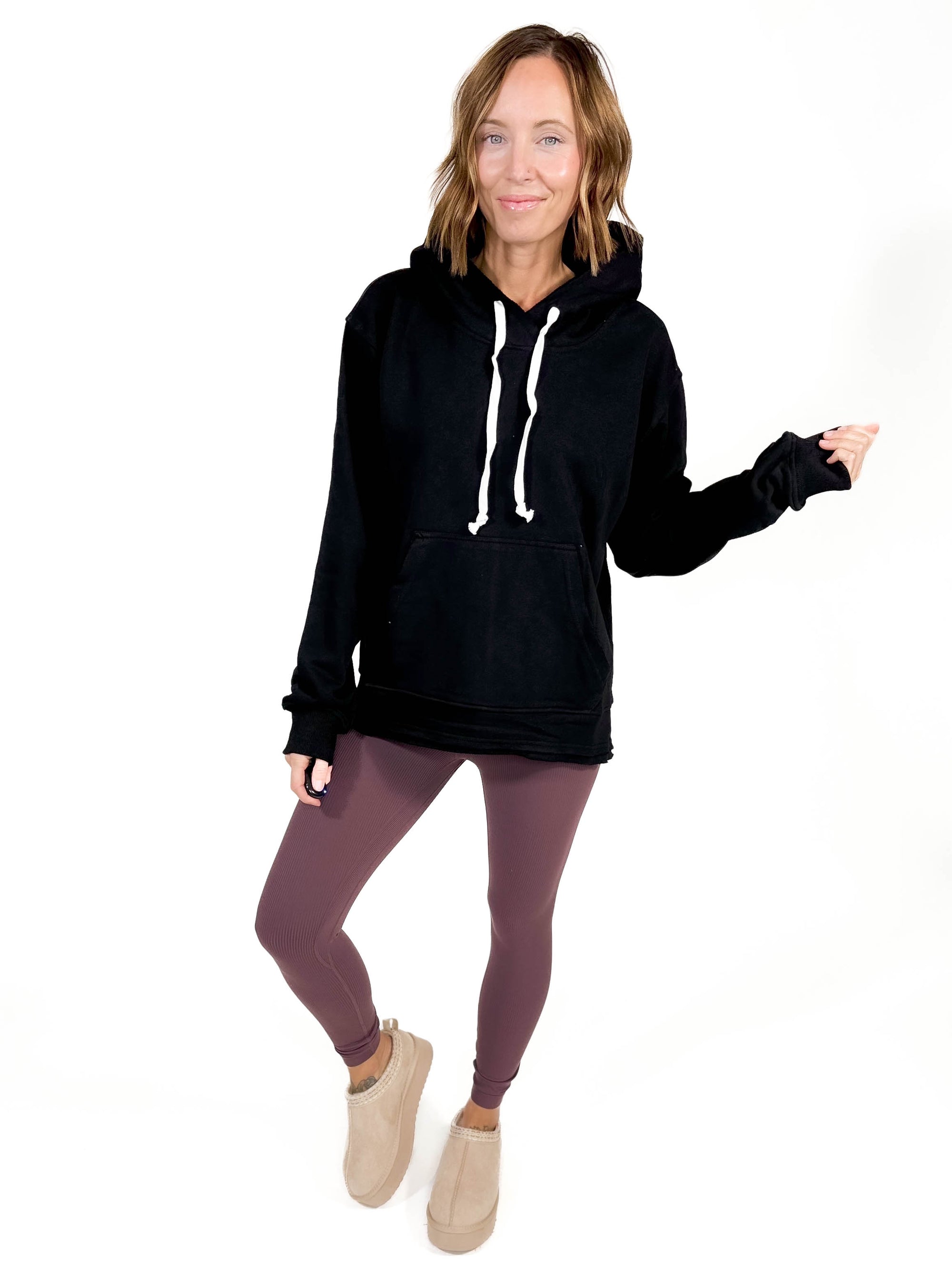 Clara Hooded Sweatshirt- BLACK -FINAL SALE