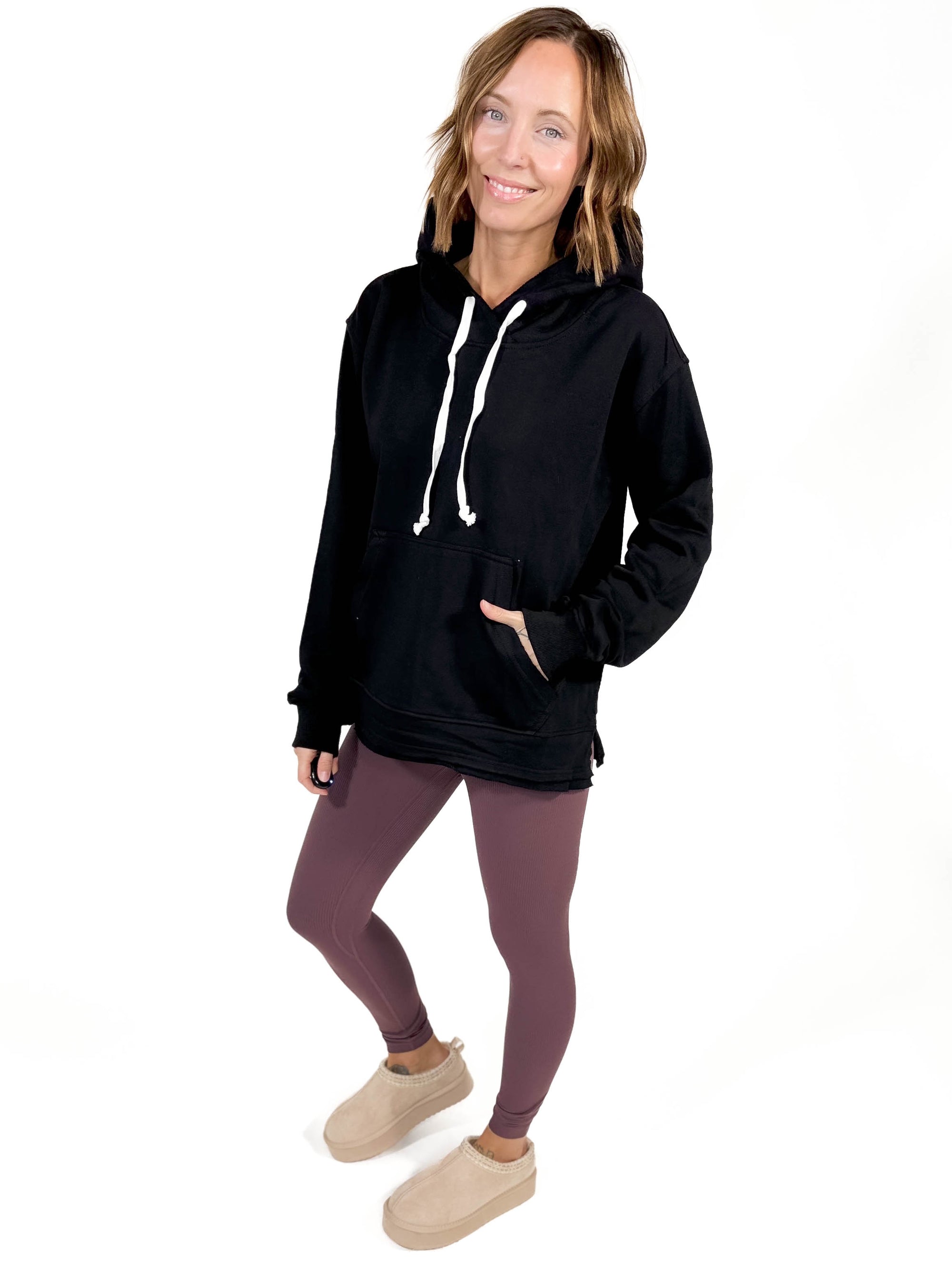 Clara Hooded Sweatshirt- BLACK -FINAL SALE