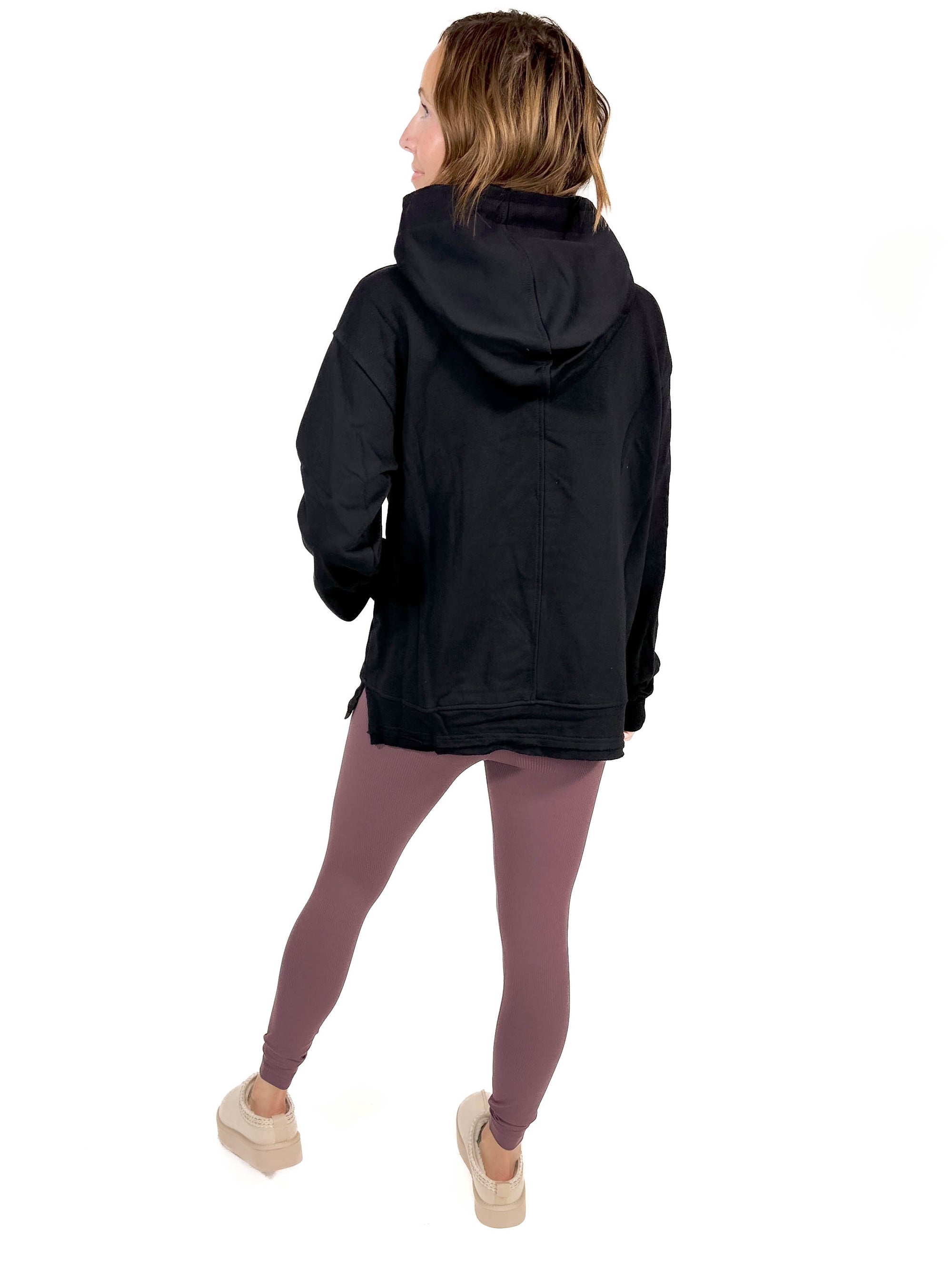 Clara Hooded Sweatshirt- BLACK -FINAL SALE