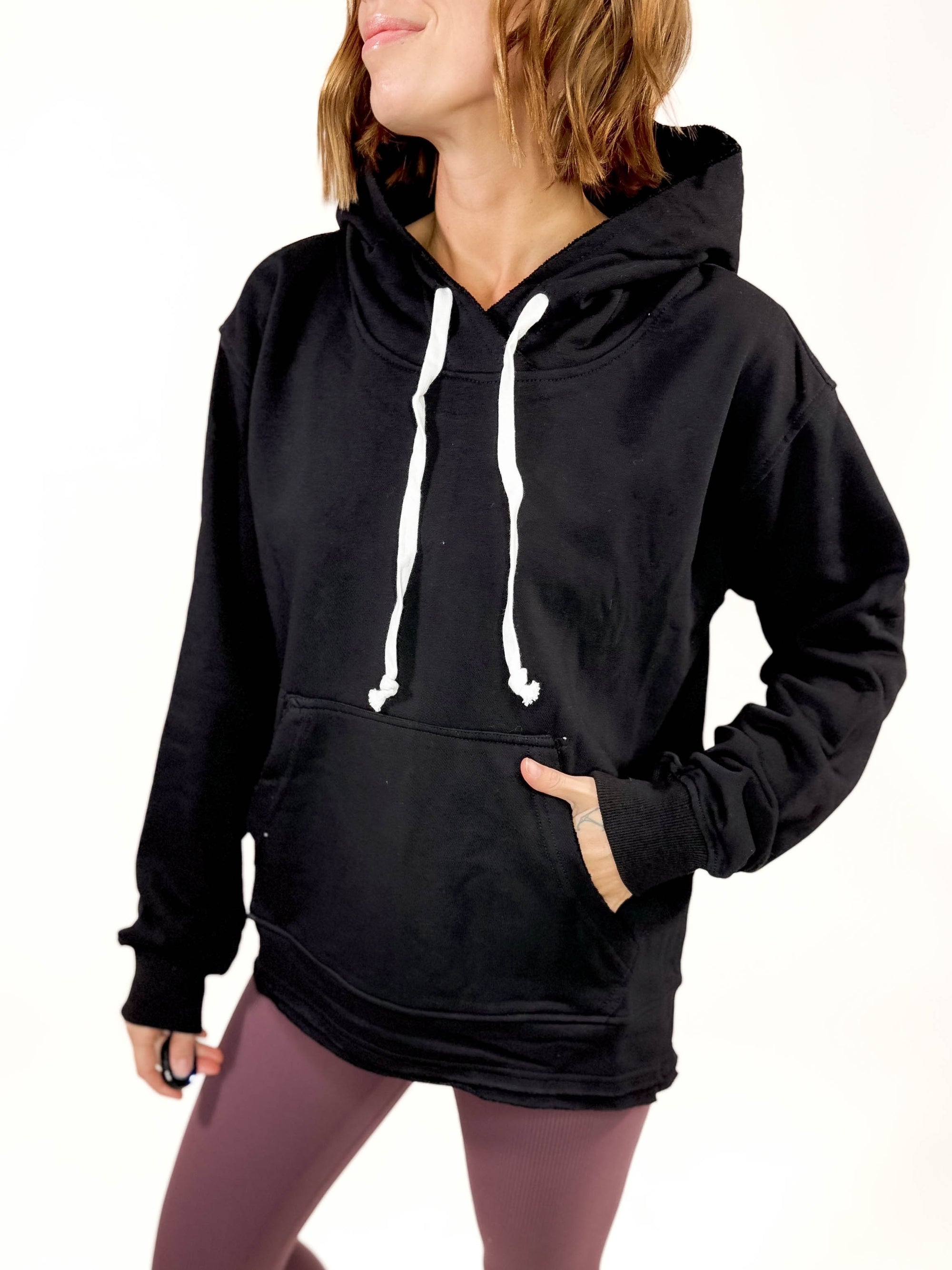 Clara Hooded Sweatshirt- BLACK -FINAL SALE