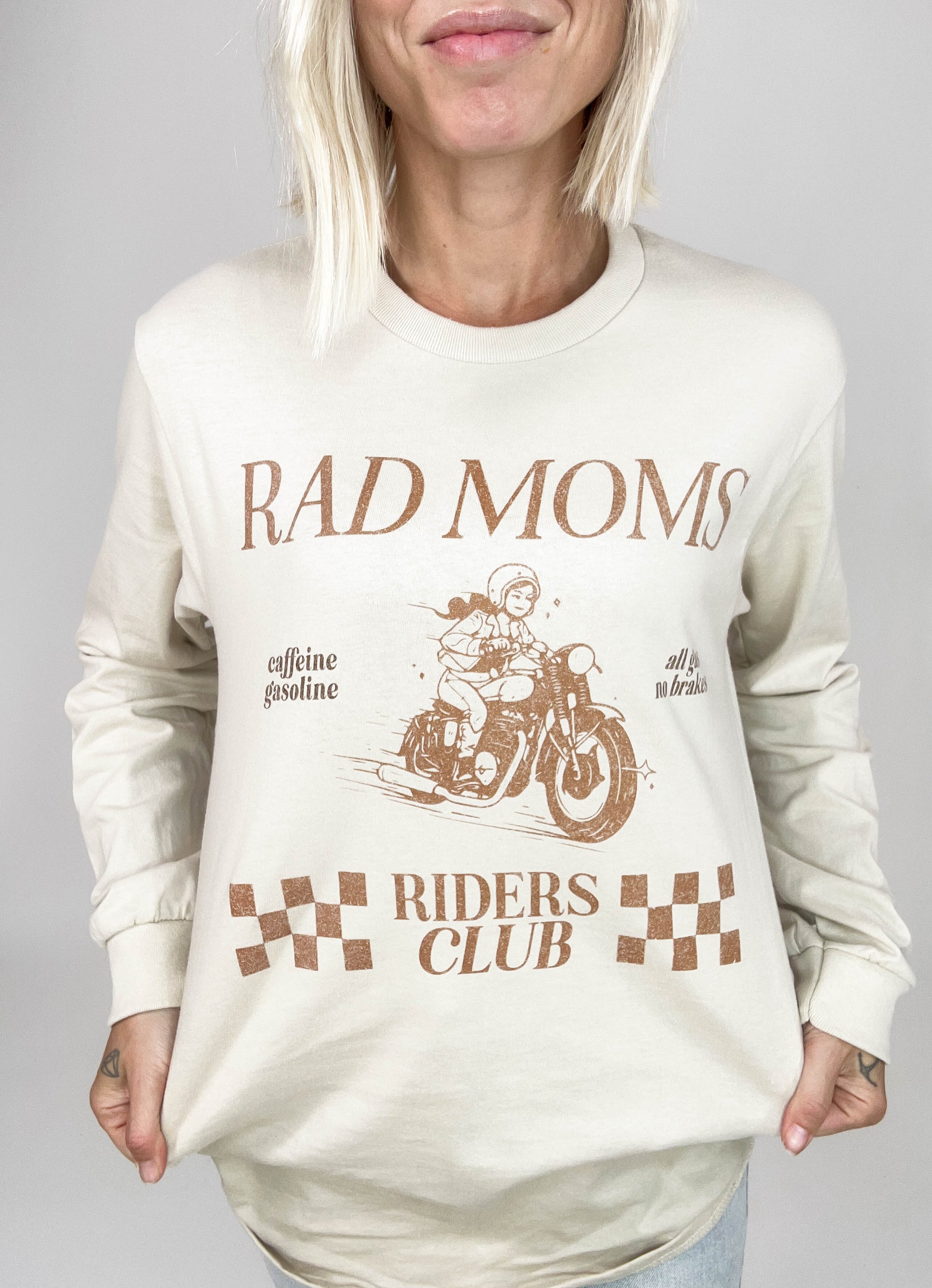 Rad Moms Riders Club Long Sleeve- SAND