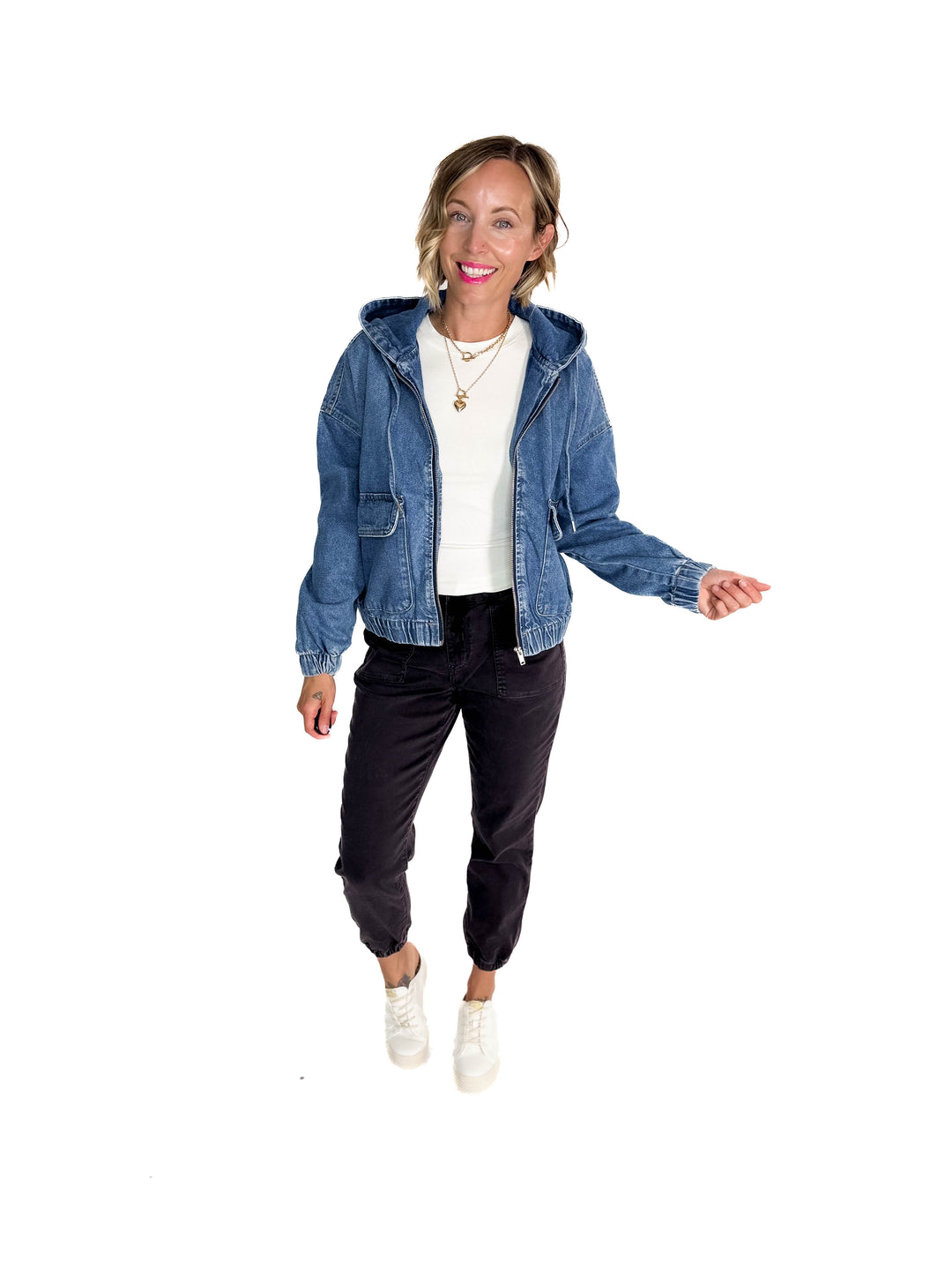 ONLY Kenzie Denim Hoodie Jacket- MEDIUM WASH