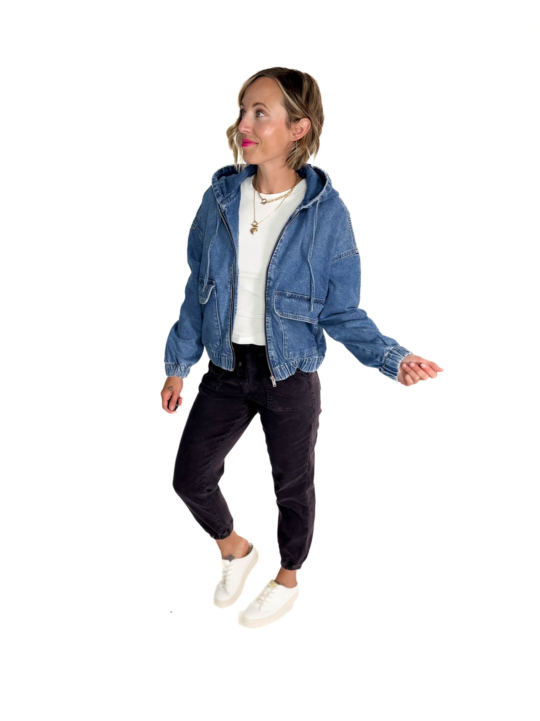 ONLY Kenzie Denim Hoodie Jacket- MEDIUM WASH