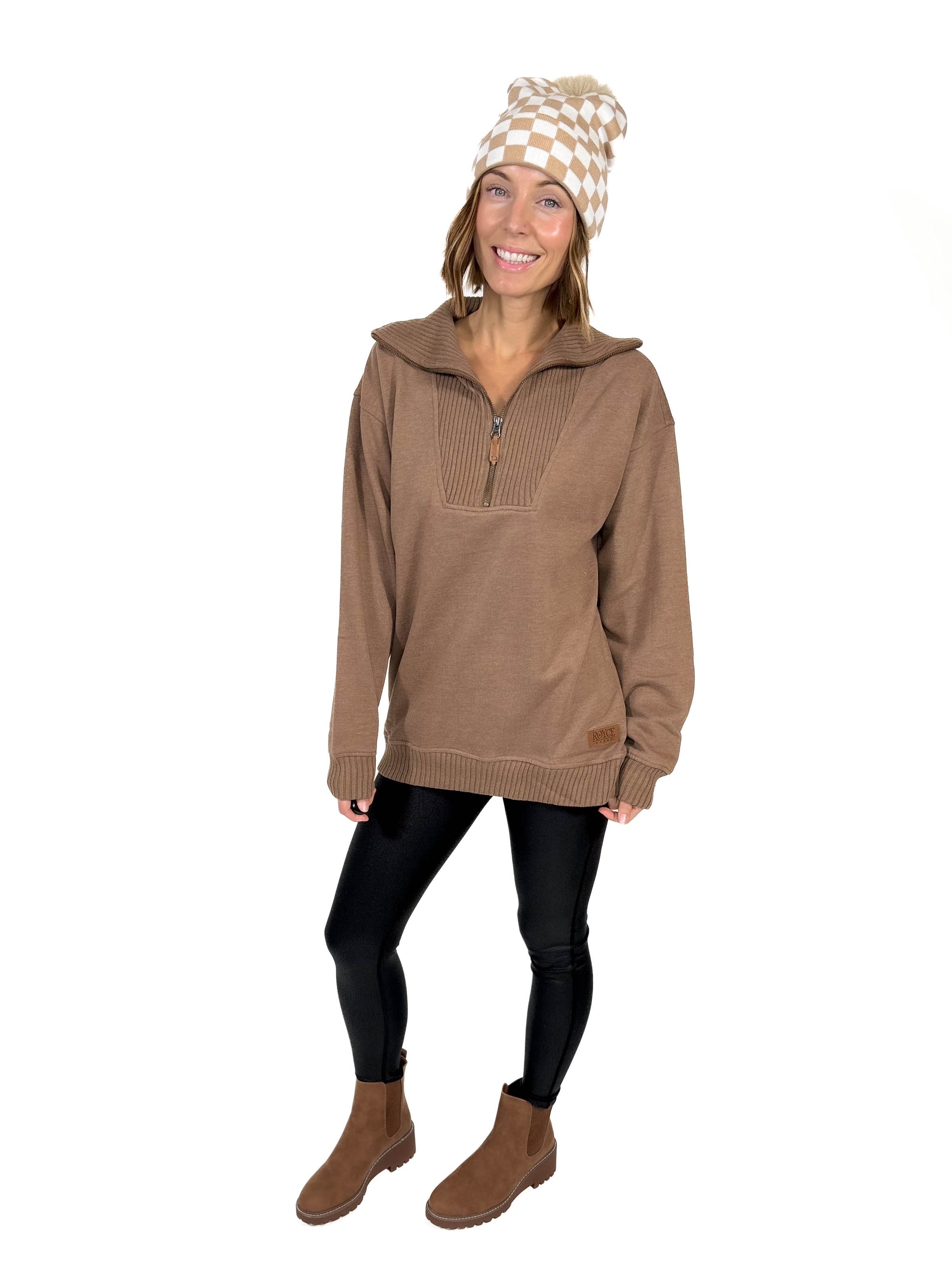 Thelma Mock Neck Fleece- ACORN