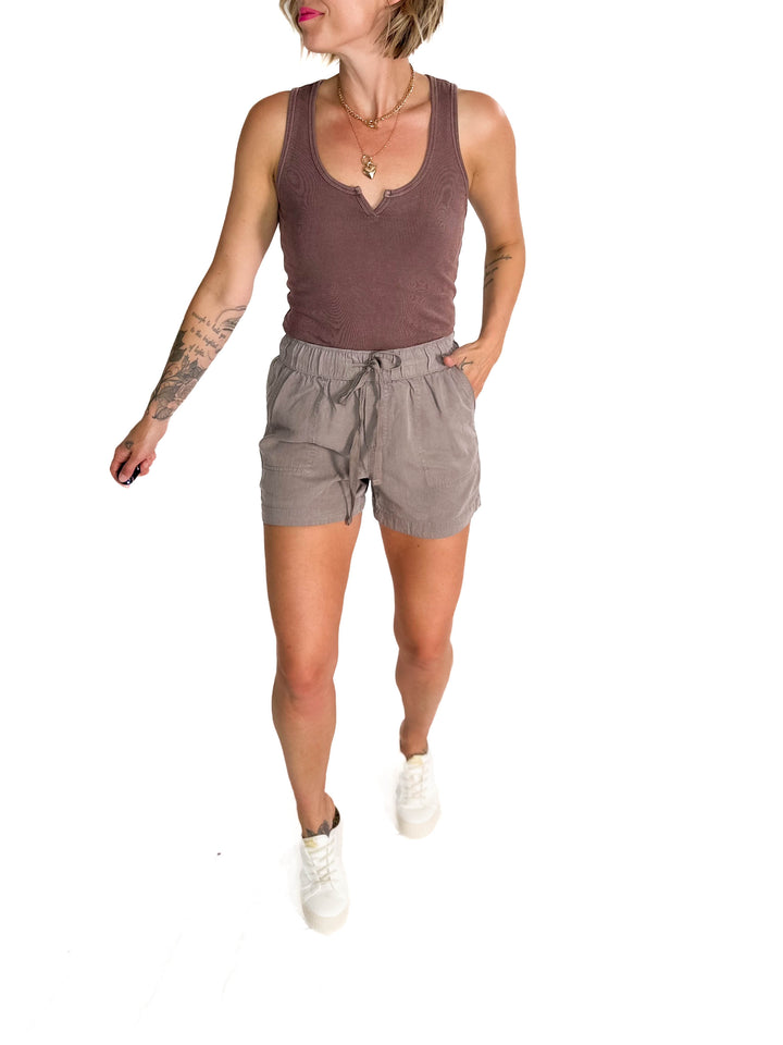 Jennifer Classic Ribbed Basic Tank Top- CHOCO-FINAL SALE