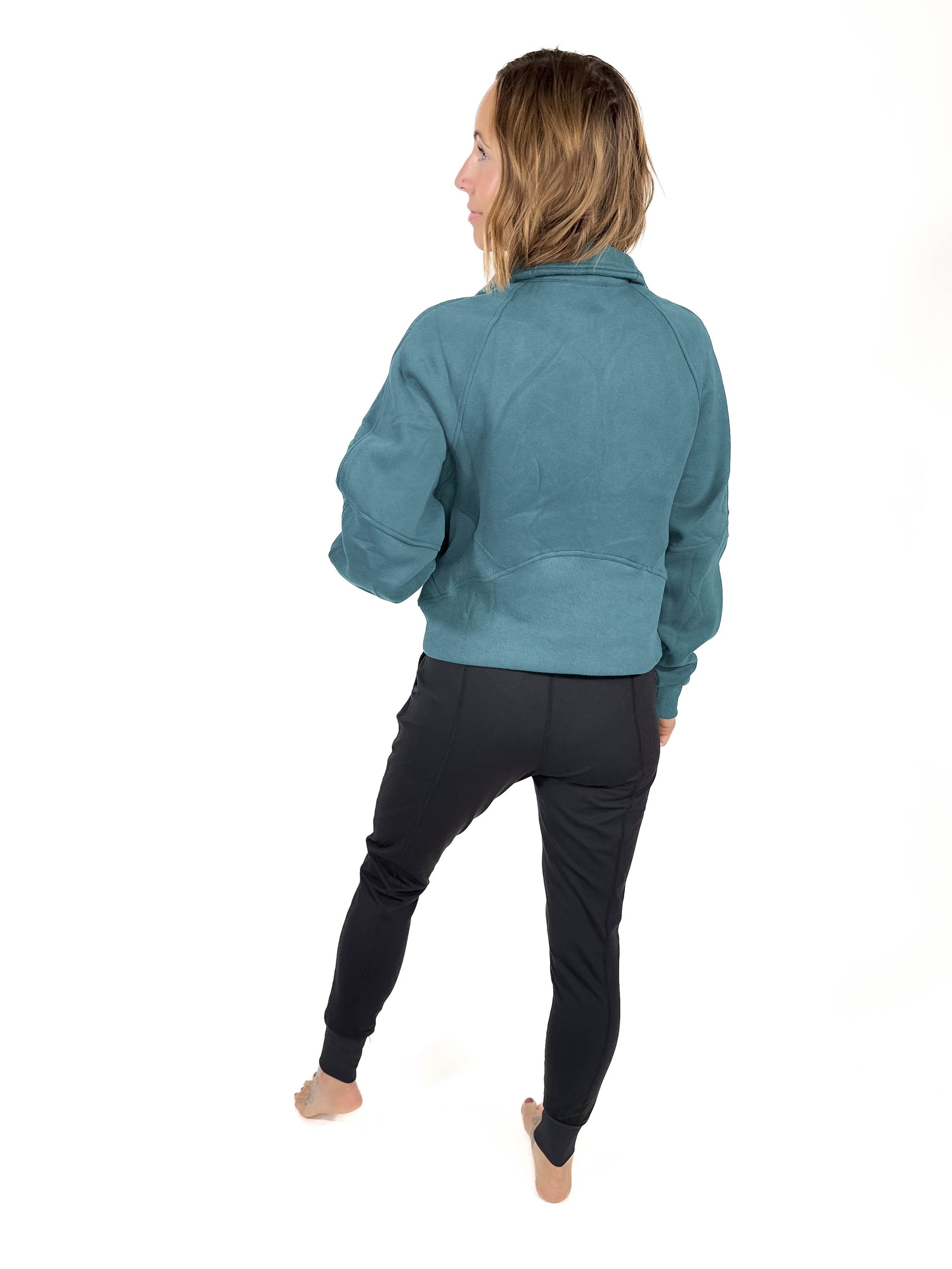 Morgan Funnel Neck Half Zip- TEAL -FINAL SALE