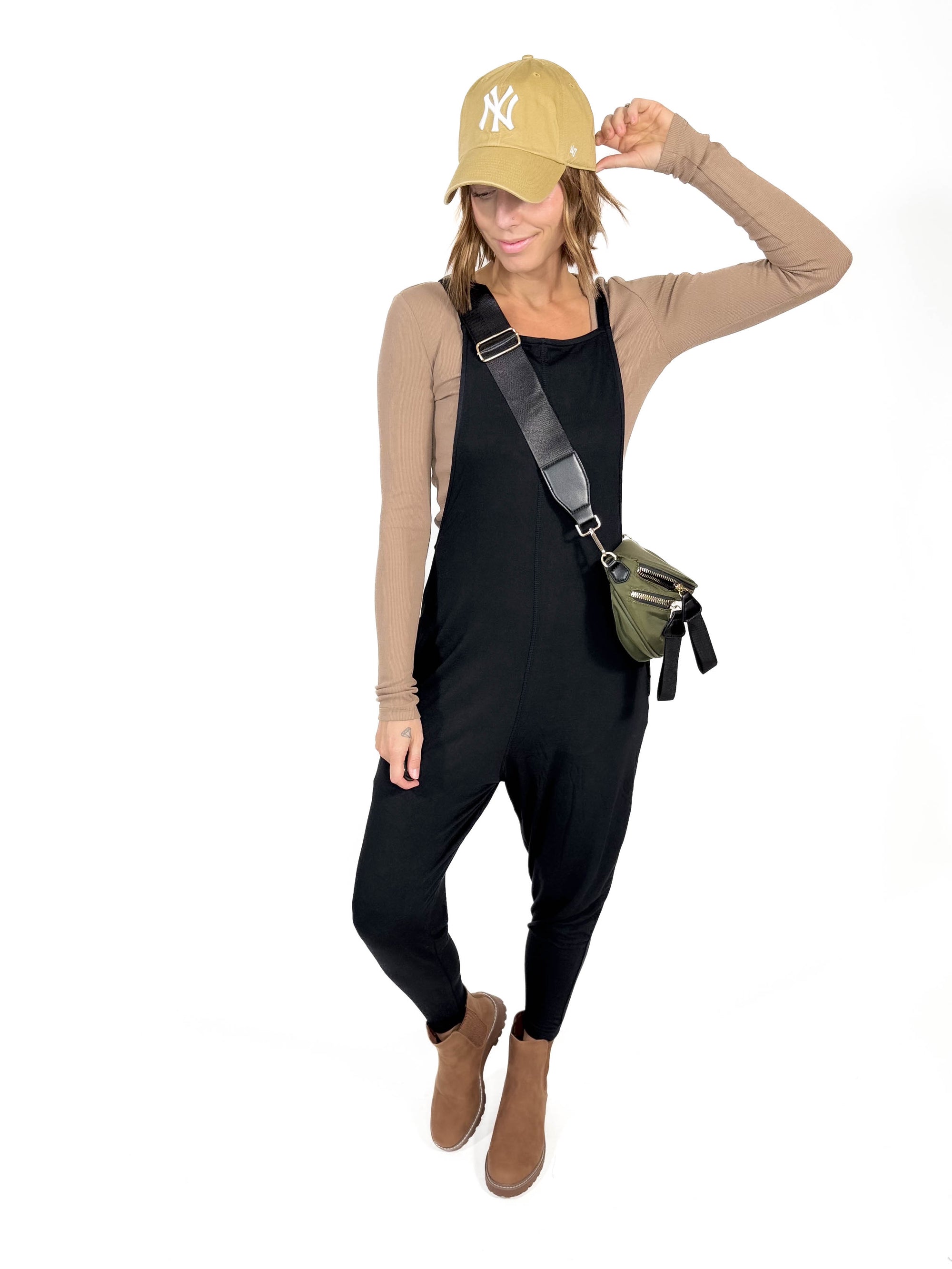 MONO B Kelso Jumpsuit- BLACK -FINAL SALE