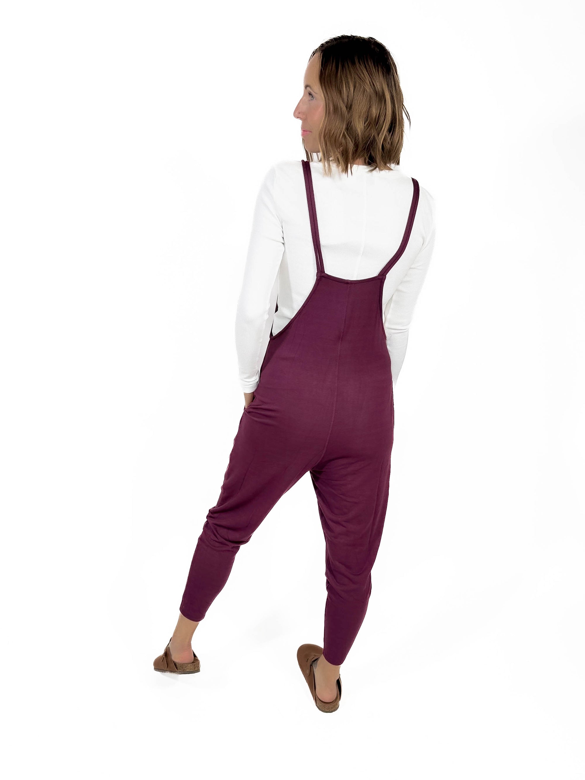 MONO B Kelso Jumpsuit- PLUM -FINAL SALE