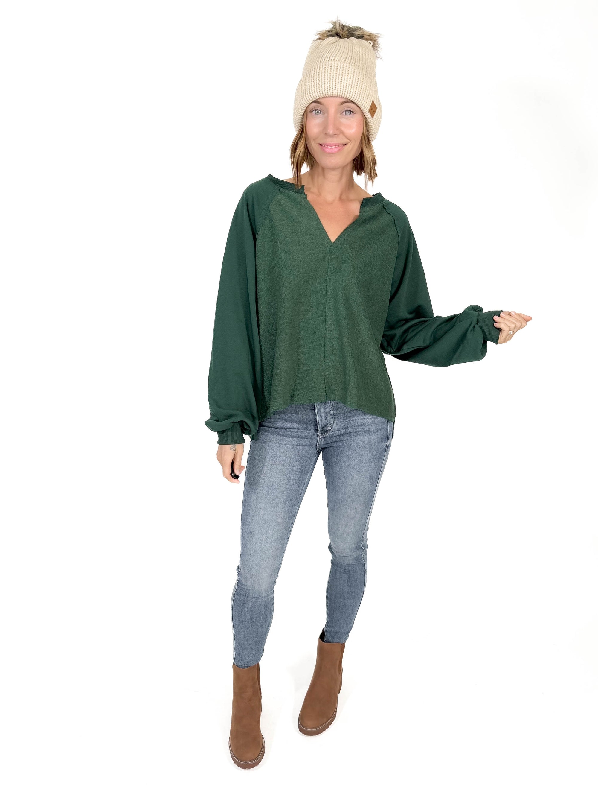 Yukon Exposed Seam Long Sleeve- HUNTER GREEN