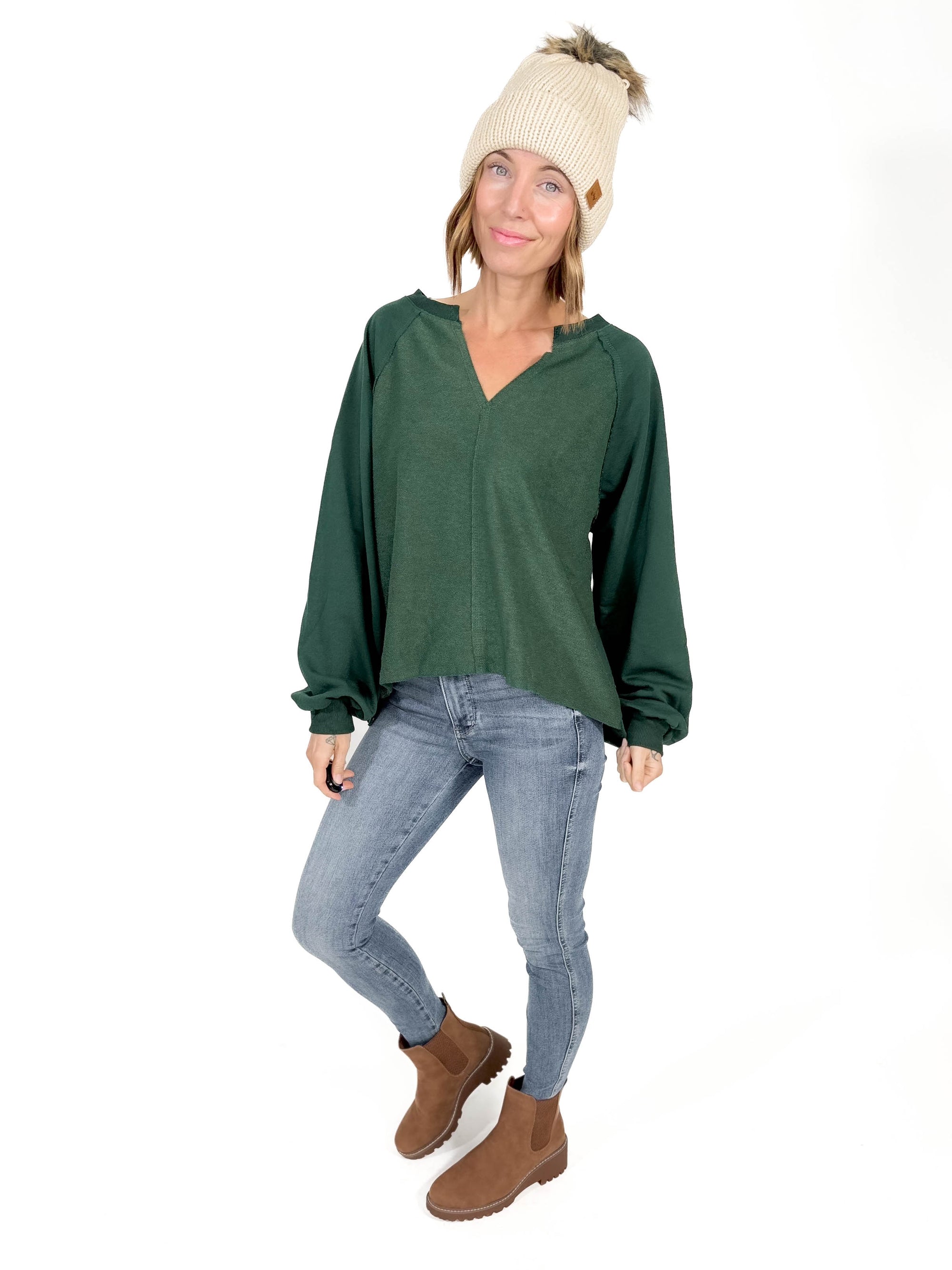 Yukon Exposed Seam Long Sleeve- HUNTER GREEN