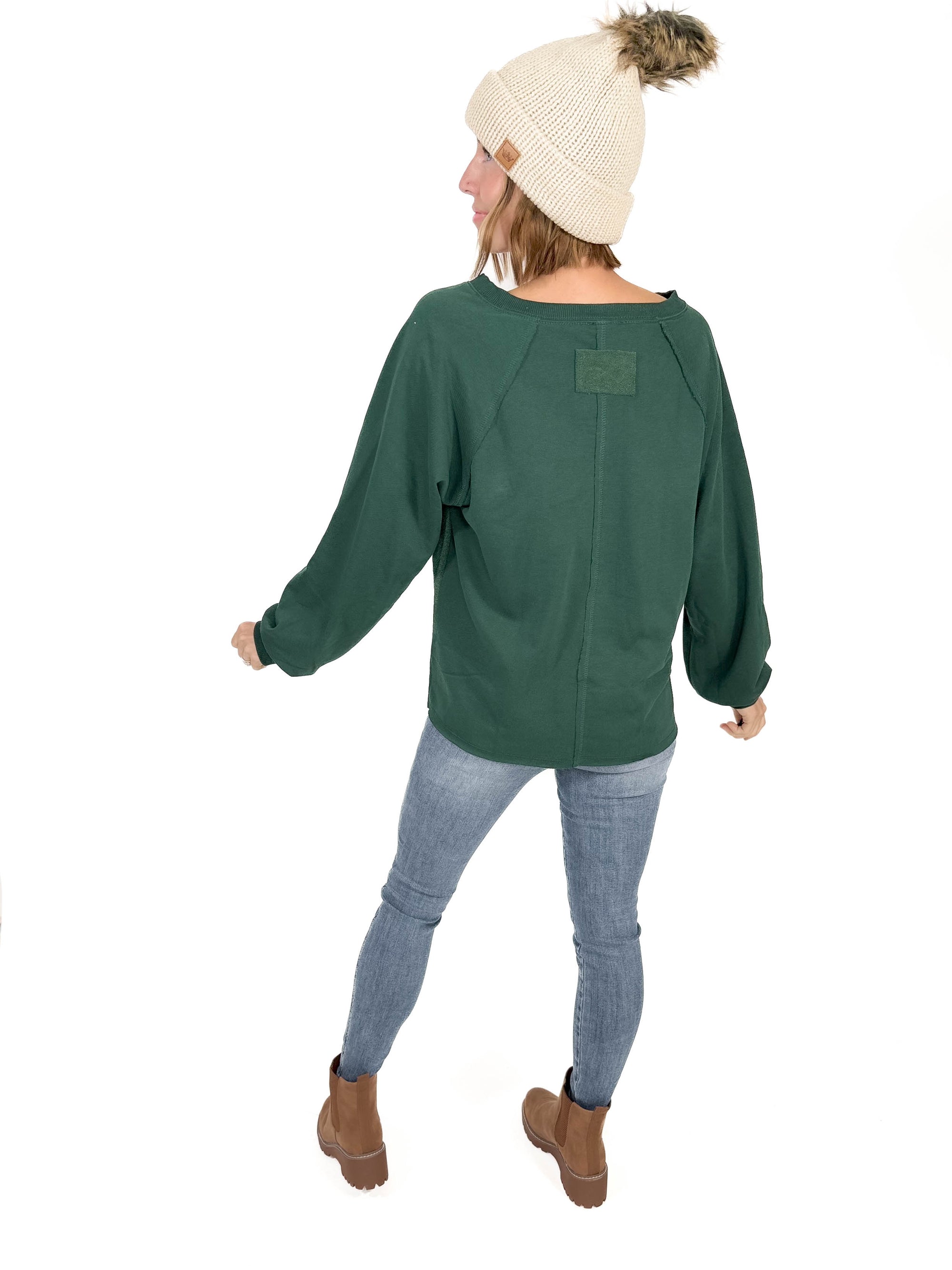 Yukon Exposed Seam Long Sleeve- HUNTER GREEN