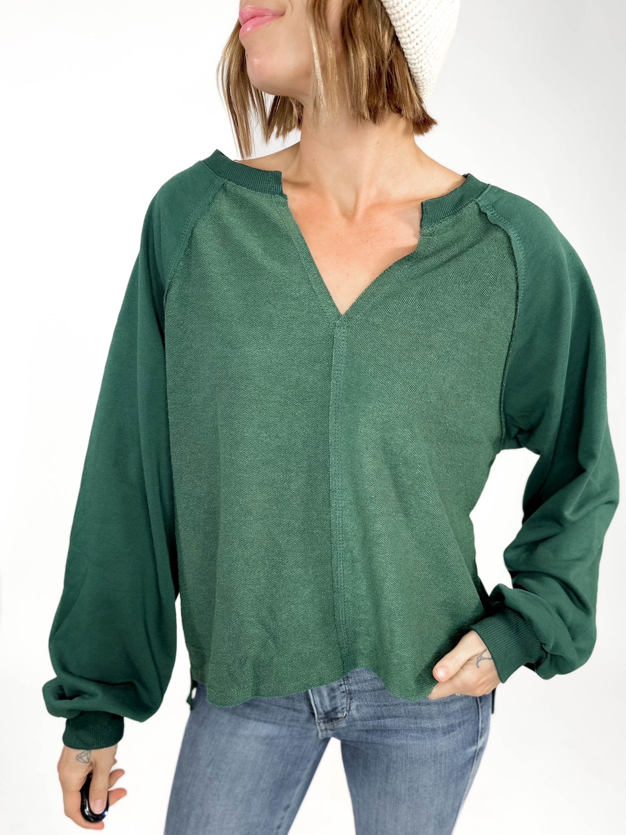 Yukon Exposed Seam Long Sleeve- HUNTER GREEN