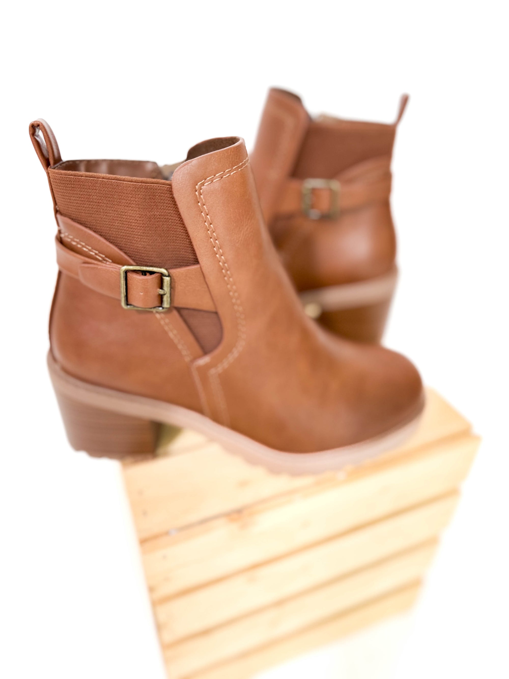 Julesly Heeled Boot- COGNAC- FINAL SALE